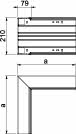 Indvendig hjørne 329x210x80 Perle hvid