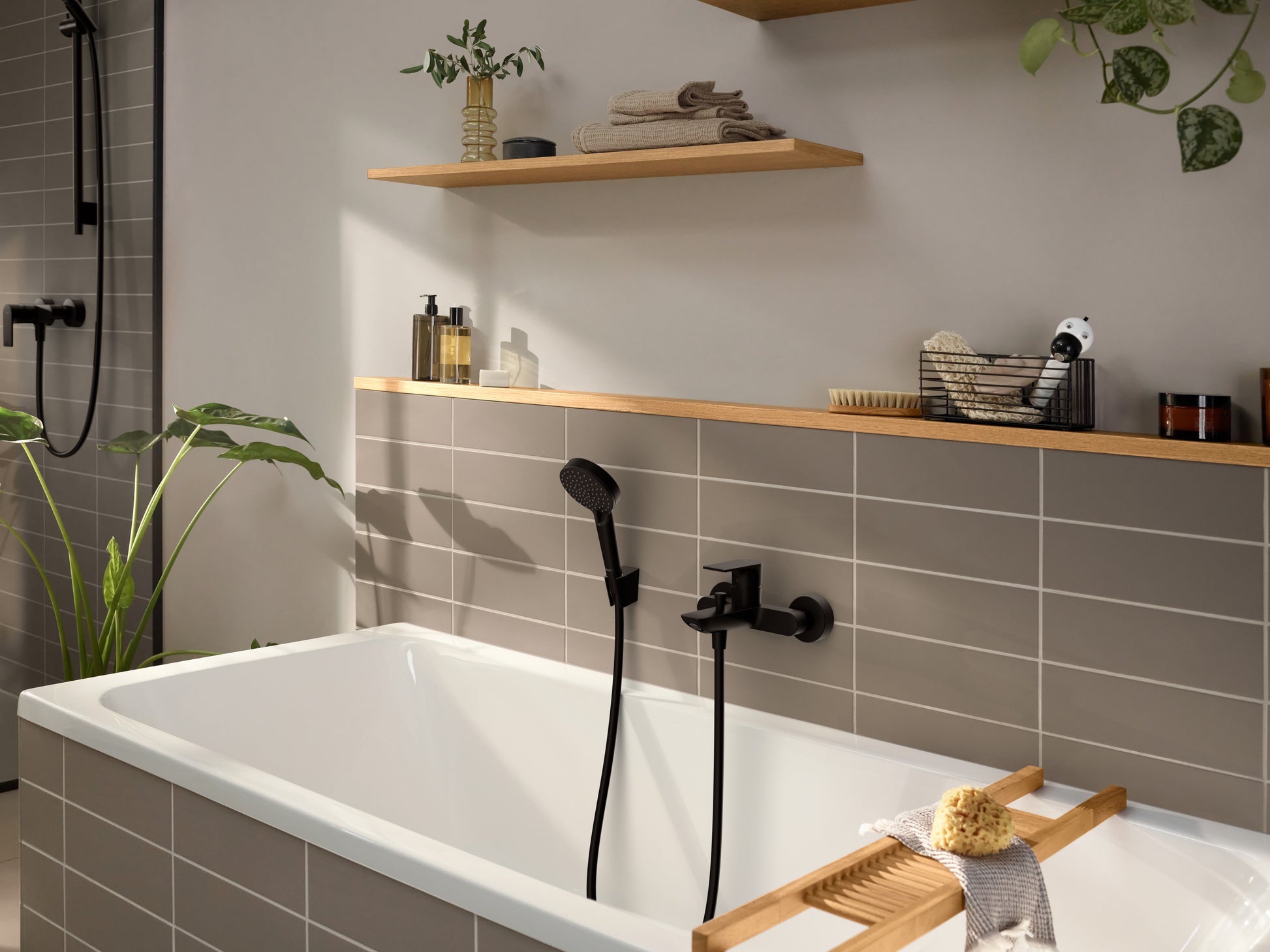 Hansgrohe Rebris E kar-/brusearmatur, mat sort