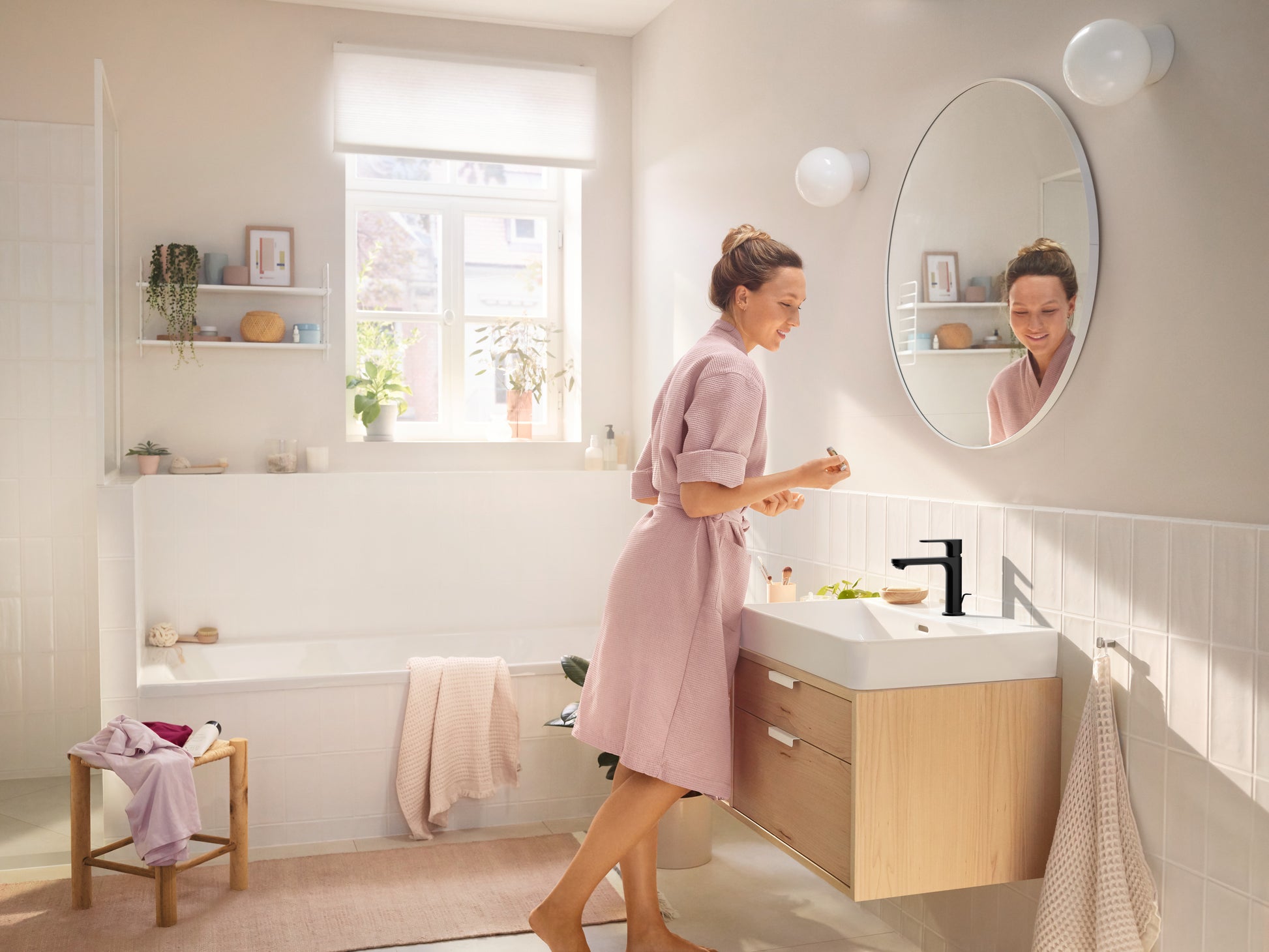 Hansgrohe Rebris E håndvaskarmatur 110 u/bv, Mat sort