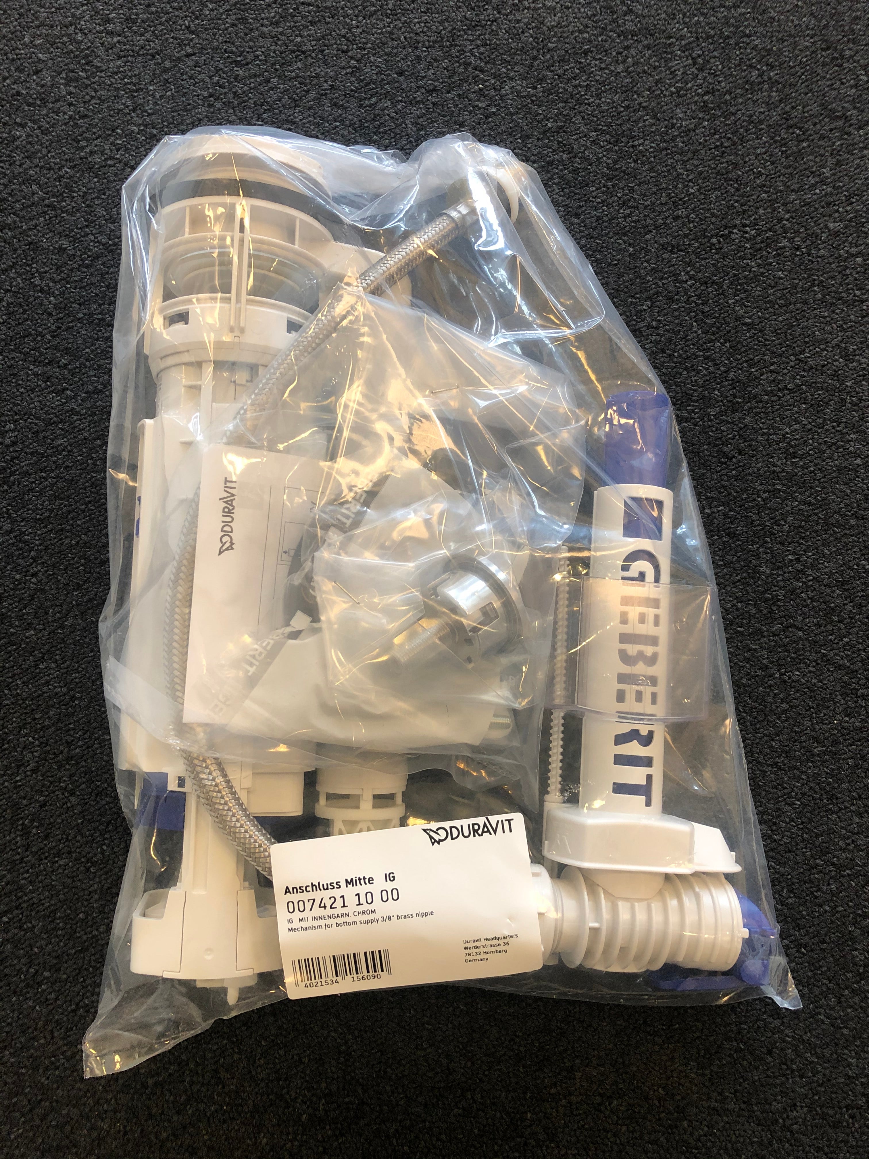 Duravit Skyllegarniture med trykknap 3/6 liter og svømmeventil