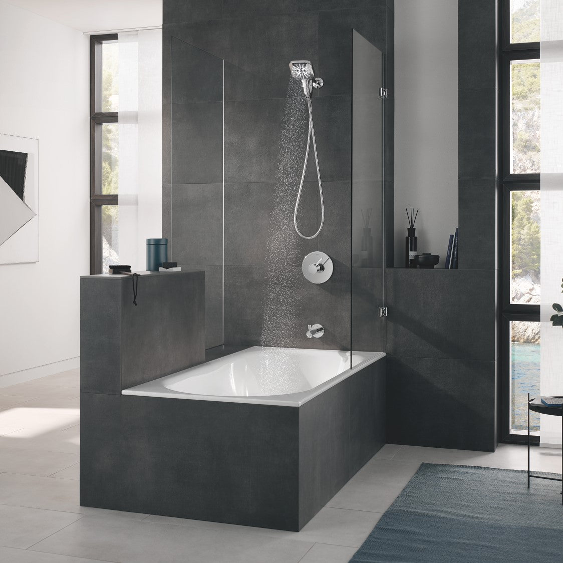 Grohe Rainshower Smartactive 130 Cube håndbruser, 3 sprays, Chrome, 5,5L/min