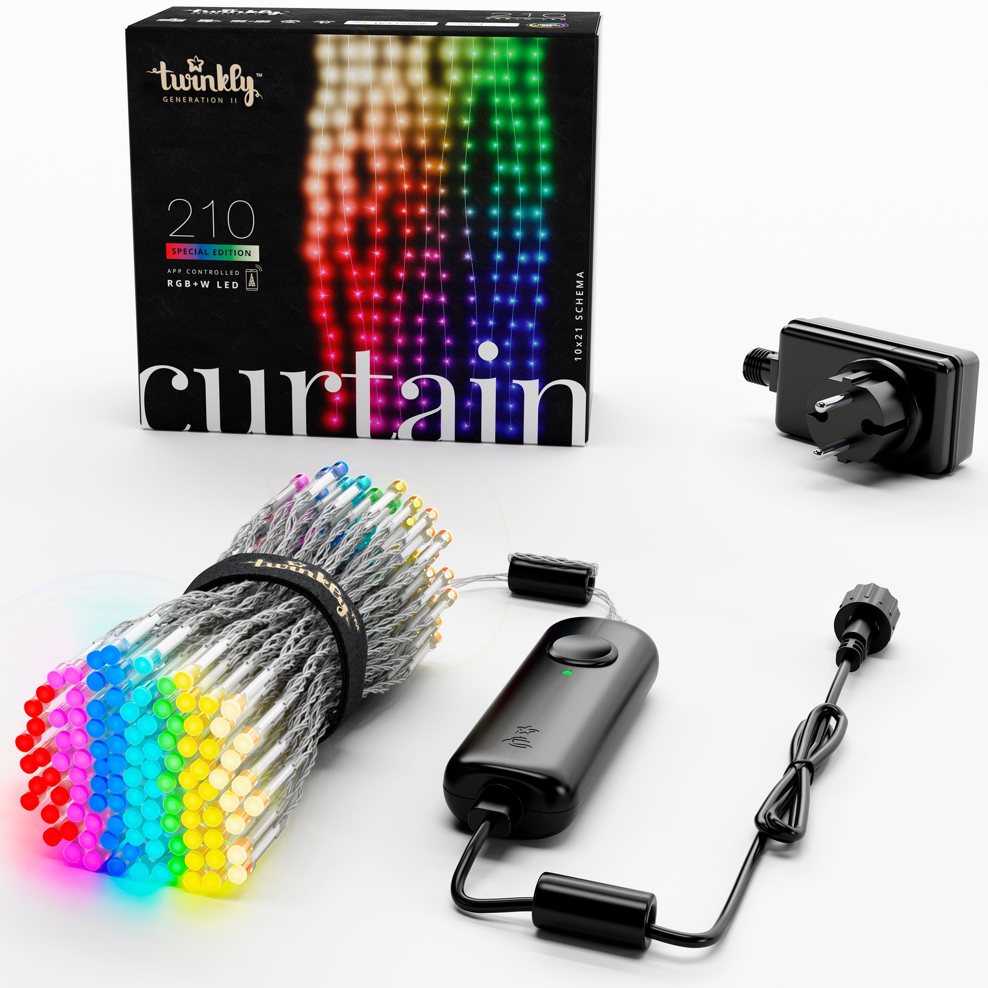 Twinkly Special Edition Curtain 210 RGB + W LED , app-styret