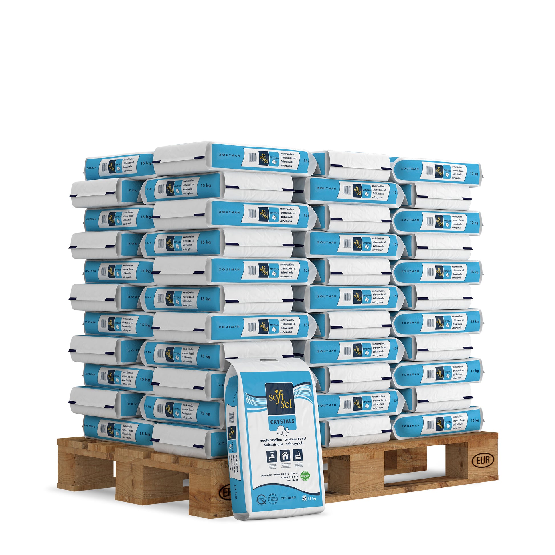 Saltkrystaller til blødgøringsanlæg 15 kg.