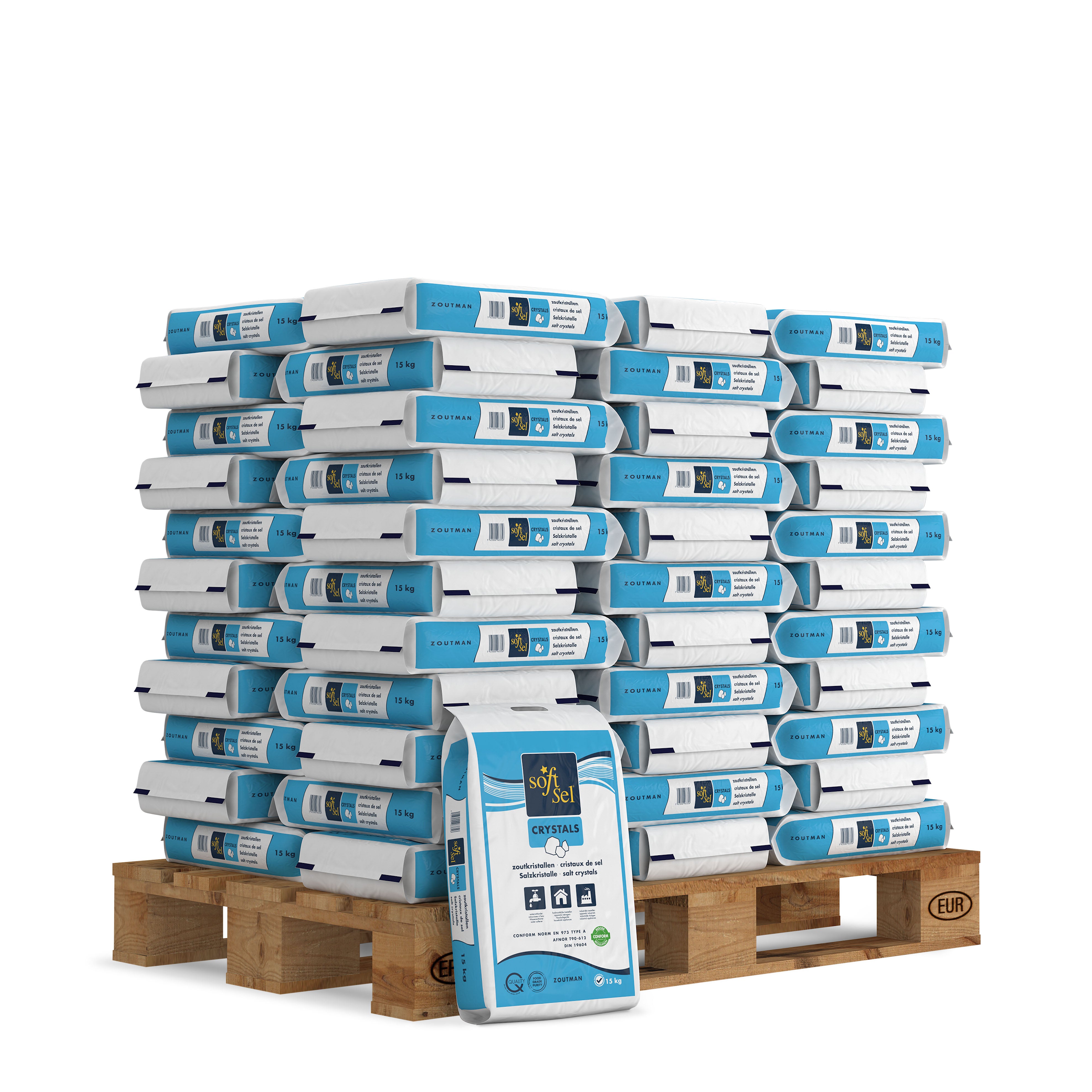 Saltkrystaller til blødgøringsanlæg 15 kg.