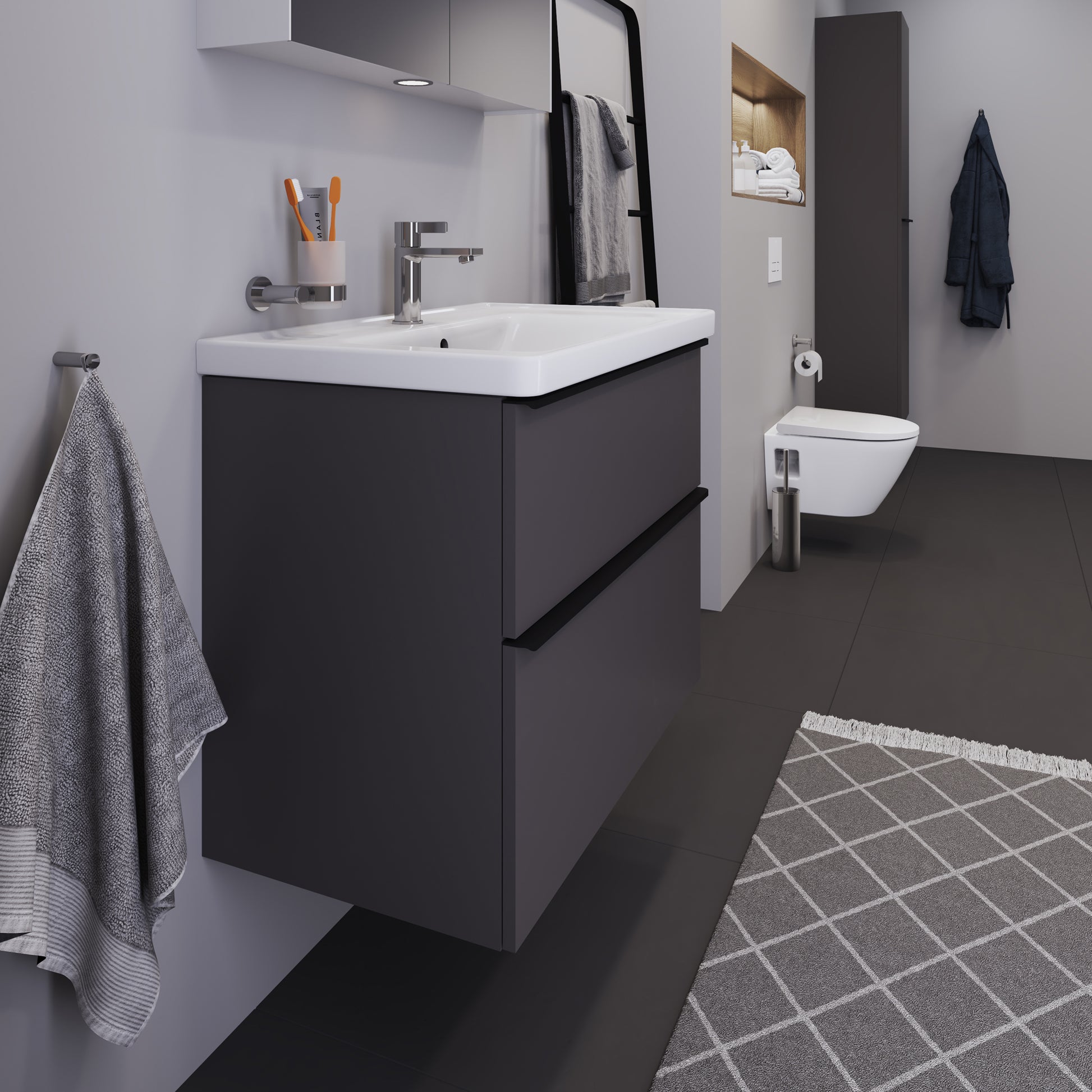 Duravit D-Neo mat grafit møbelsæt 800mm