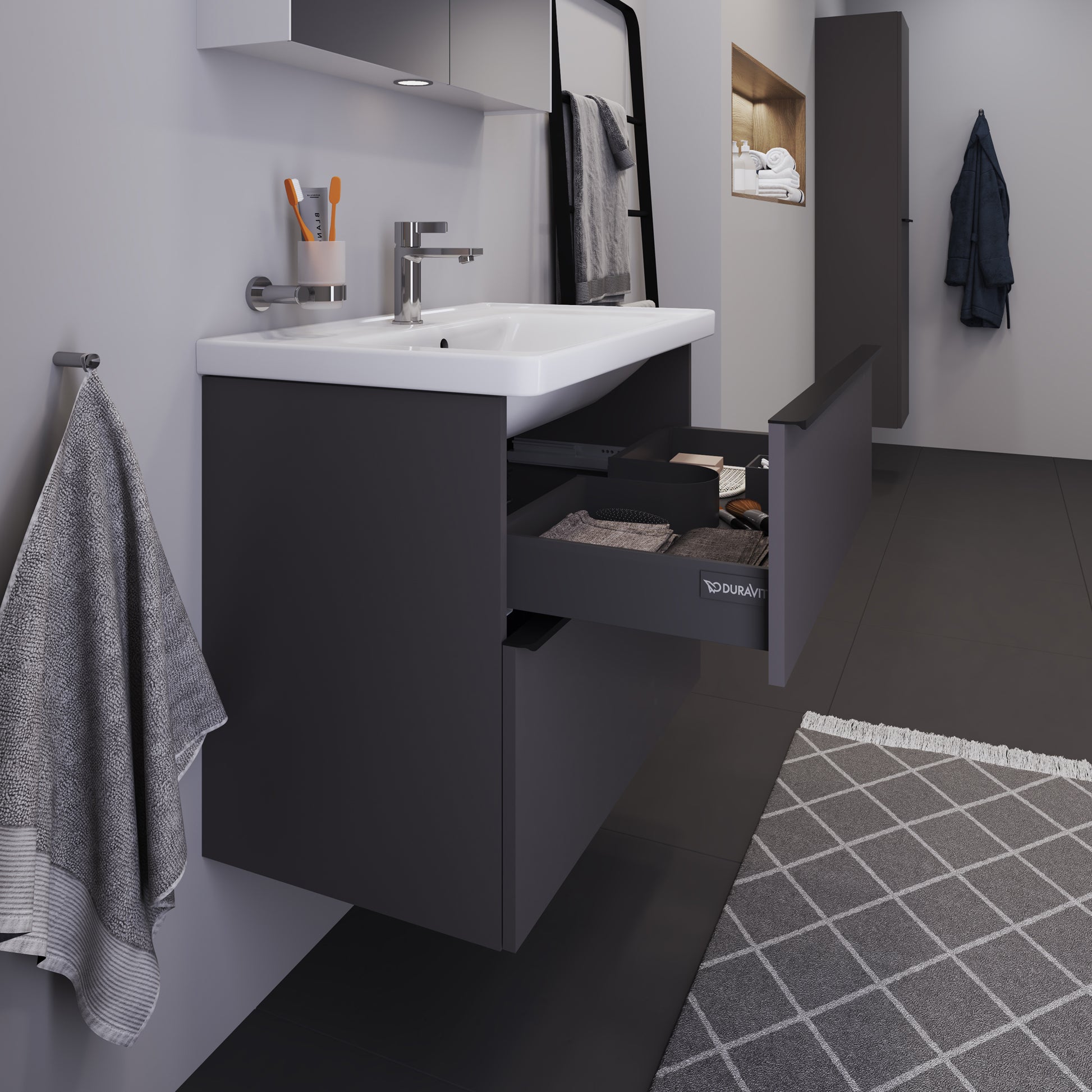 Duravit D-Neo mat grafit møbelsæt 800mm