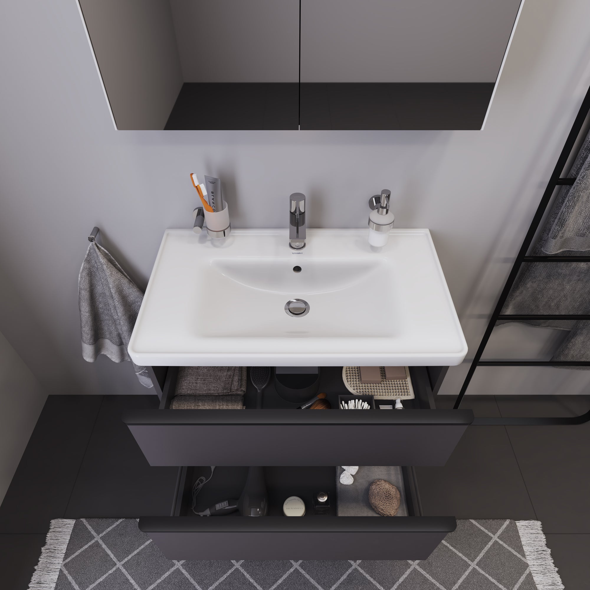 Duravit D-Neo mat grafit møbelsæt 800mm