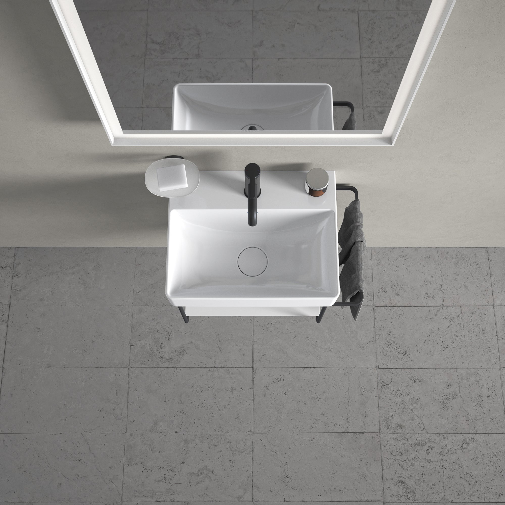 durasquare vask 45x35cm, wg