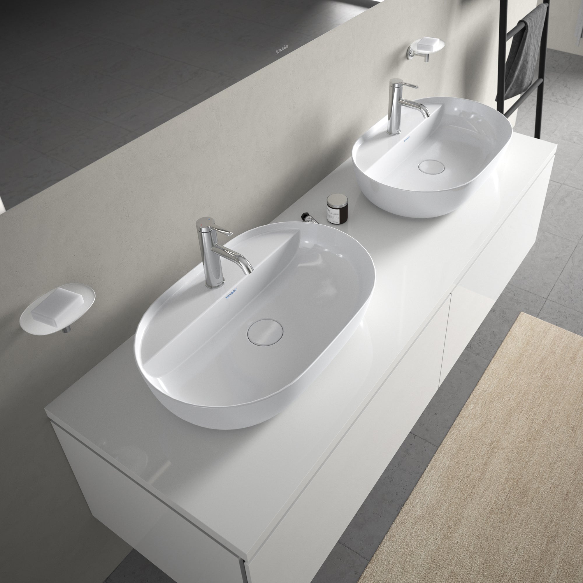 Luv bowle til bord 600x400mm med hanehul uden overløb
