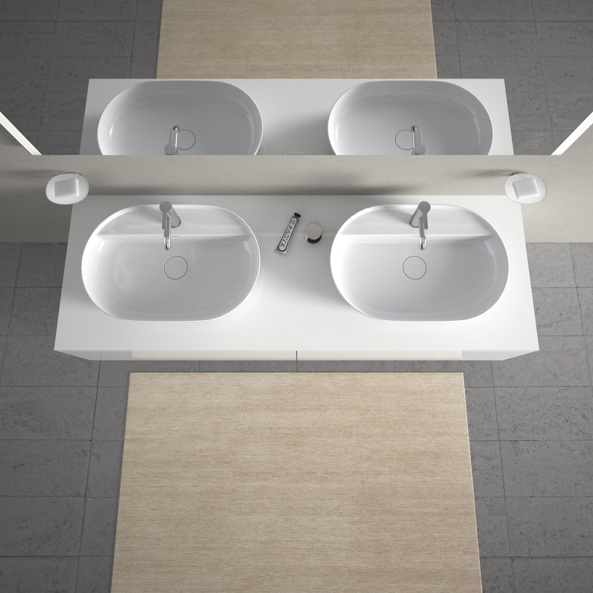Luv bowle til bord 600x400mm med hanehul uden overløb
