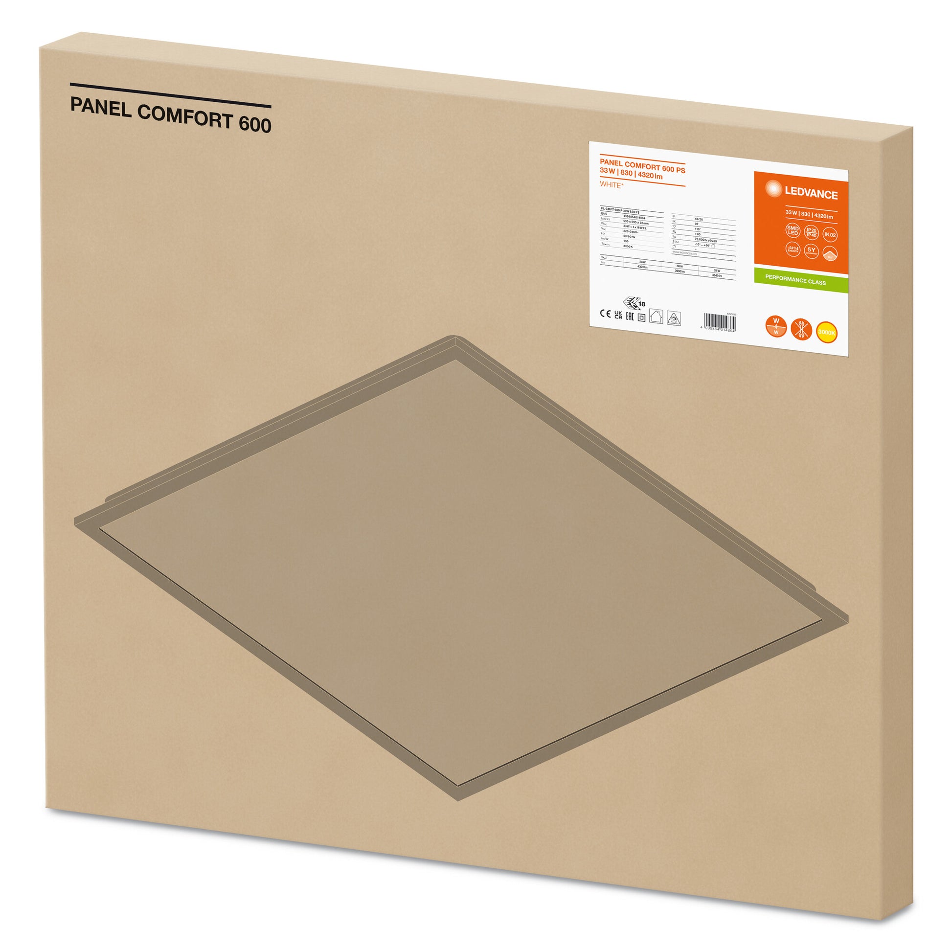 PANEL COMFORT PS CRI80 33W/830 60X60