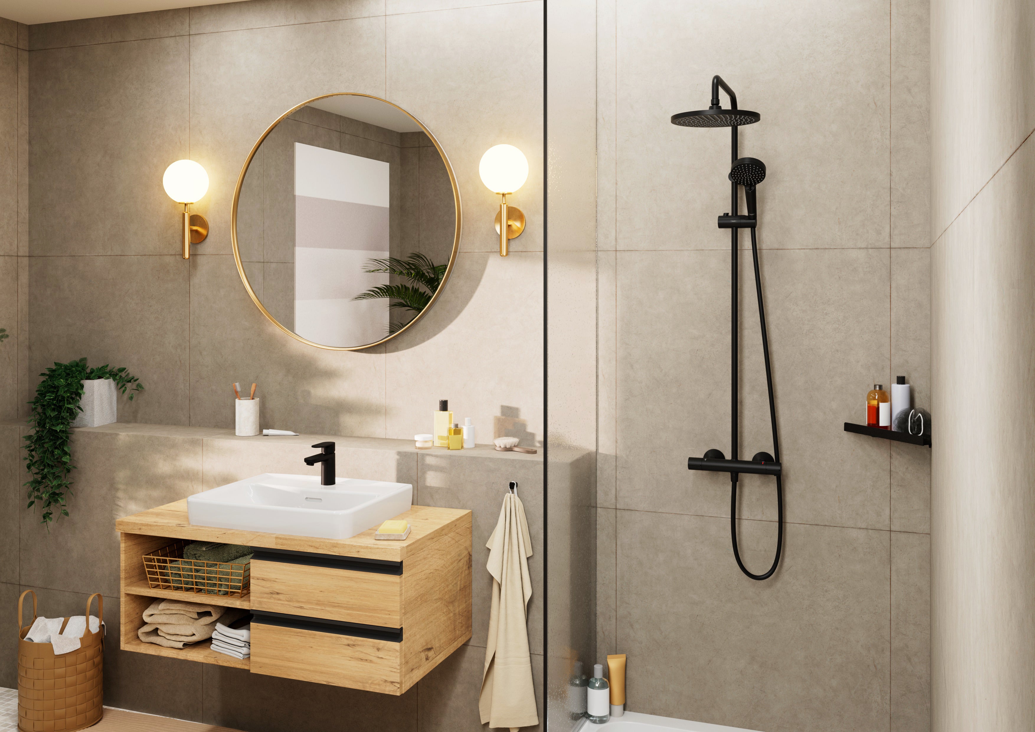 Hansgrohe Vernis Blend Showerpipe 240 1jet, mat sort