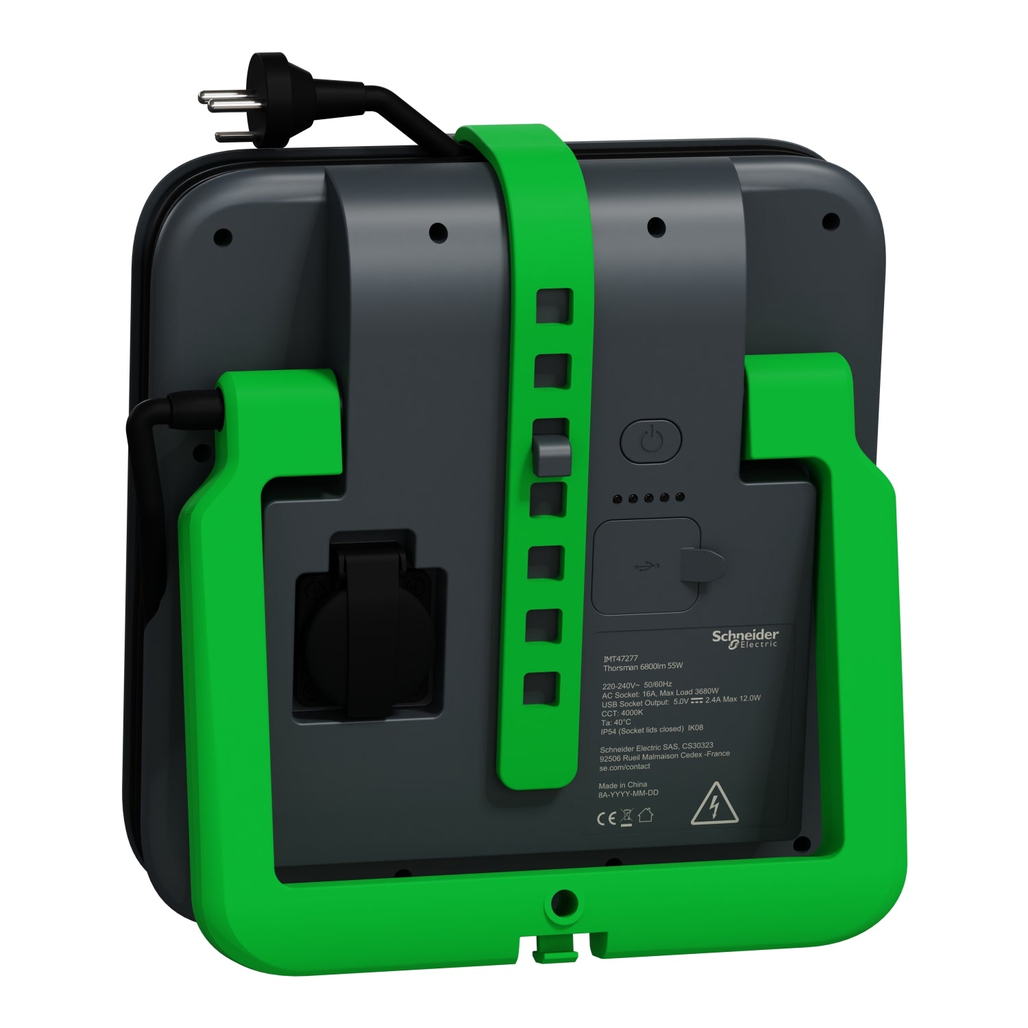 ARBEJDSLAMPE 6800LM 55W 1UDT 2USB IP54