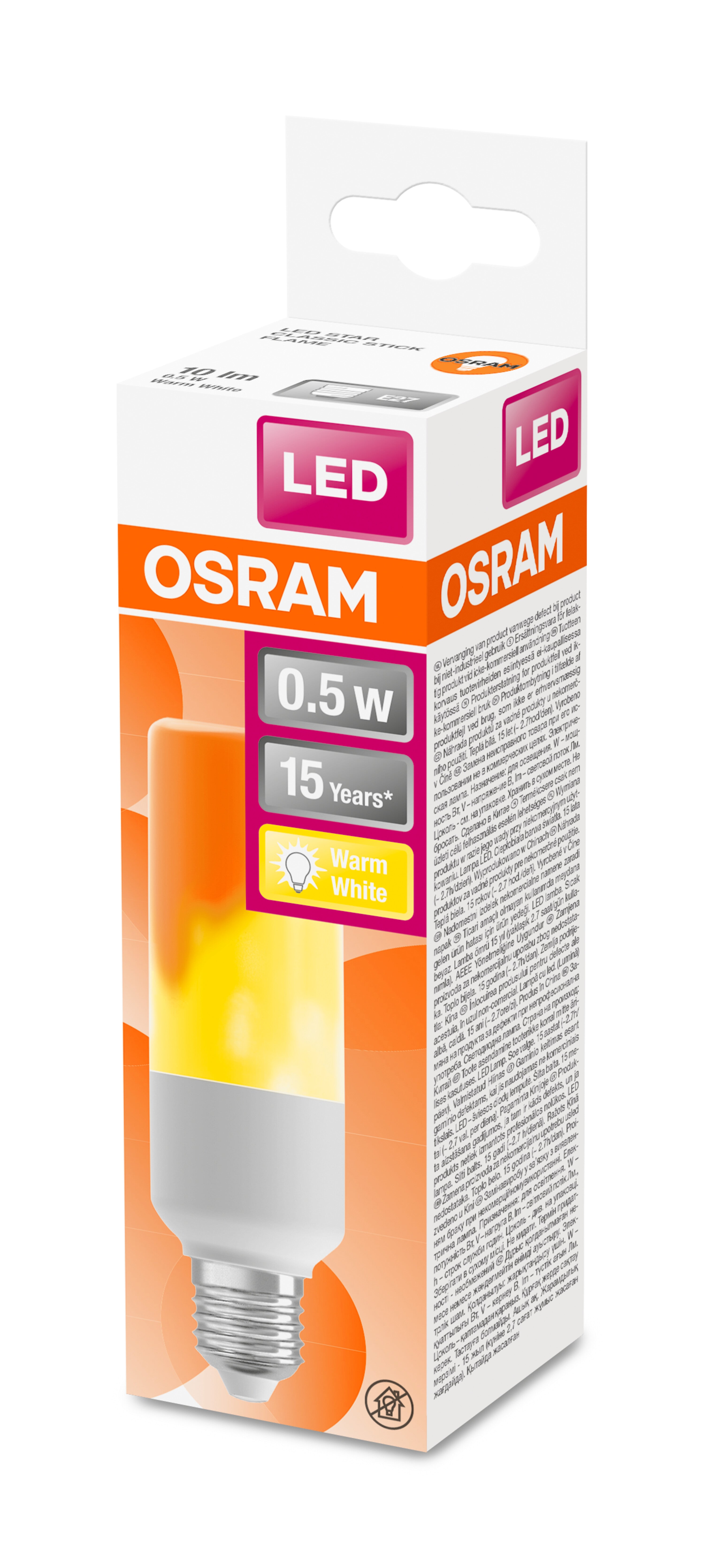 Flamme LED mat 0,5W 515 10 lumen E27 IP20