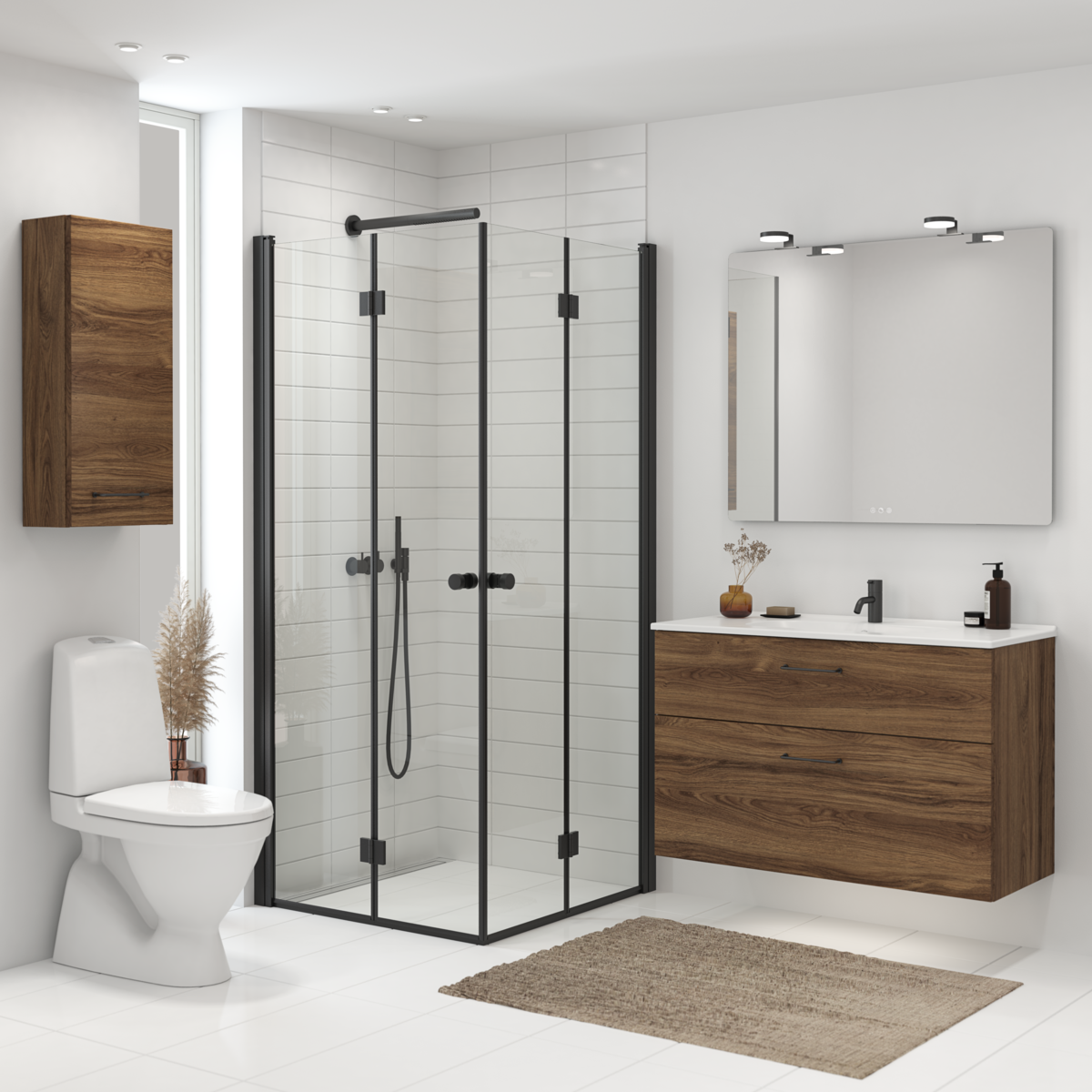 DANSANI Foldedør H:200*87-89 cm sort/klar