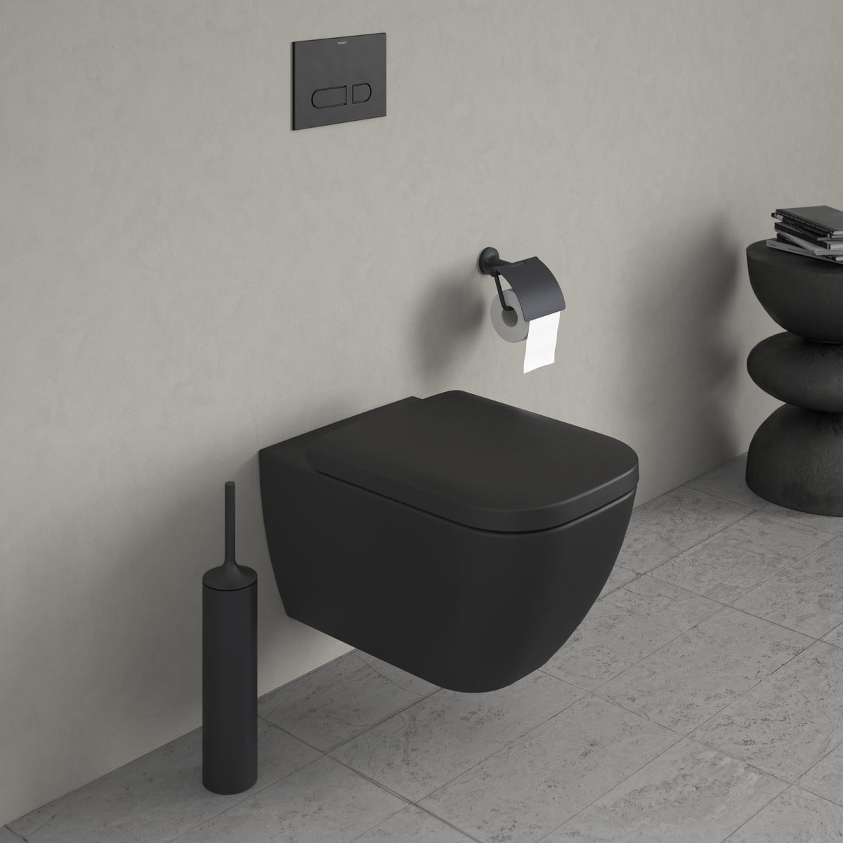 Duravit Happy D.2 vægtoilet med åben skylle-rand, antracit