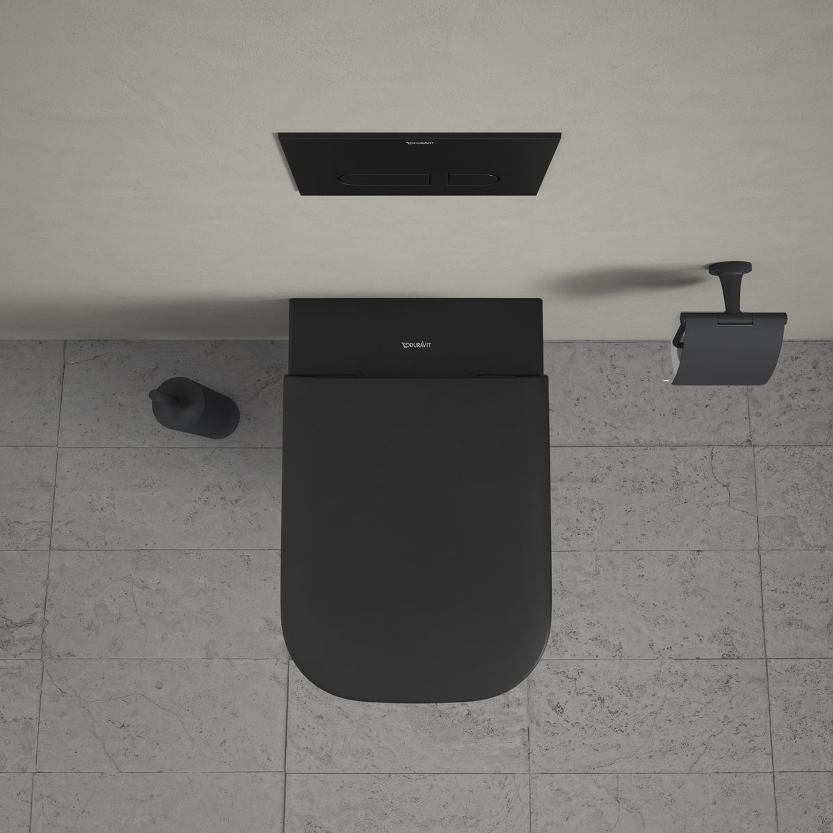 Duravit Happy D.2 vægtoilet med åben skylle-rand, antracit