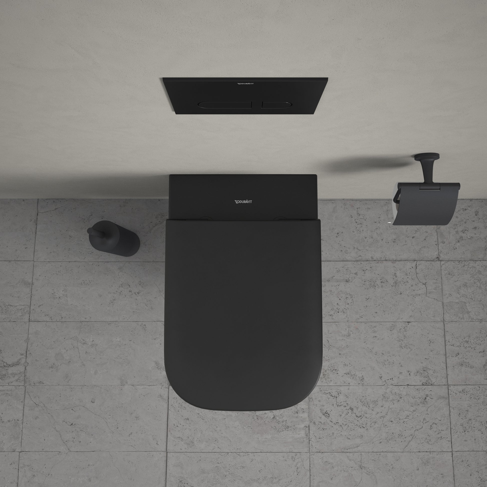 Happy D.2 vægtoilet med åben skylle-rand, antracit, WonderGliss
