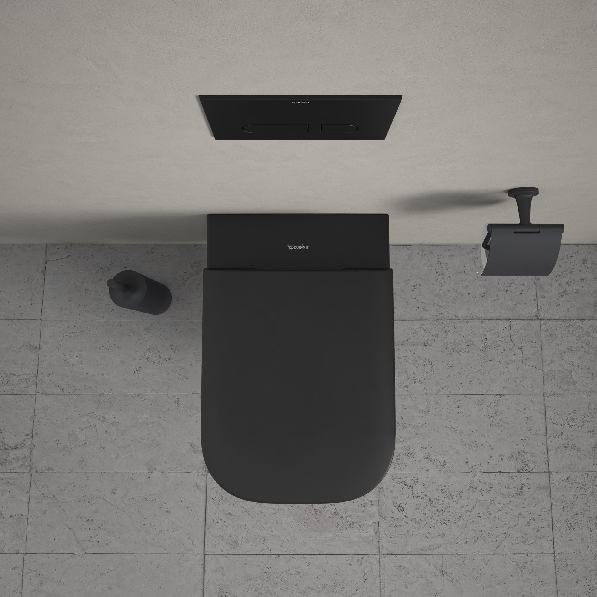 Happy D.2 vægtoilet med åben skylle-rand, antracit, WonderGliss