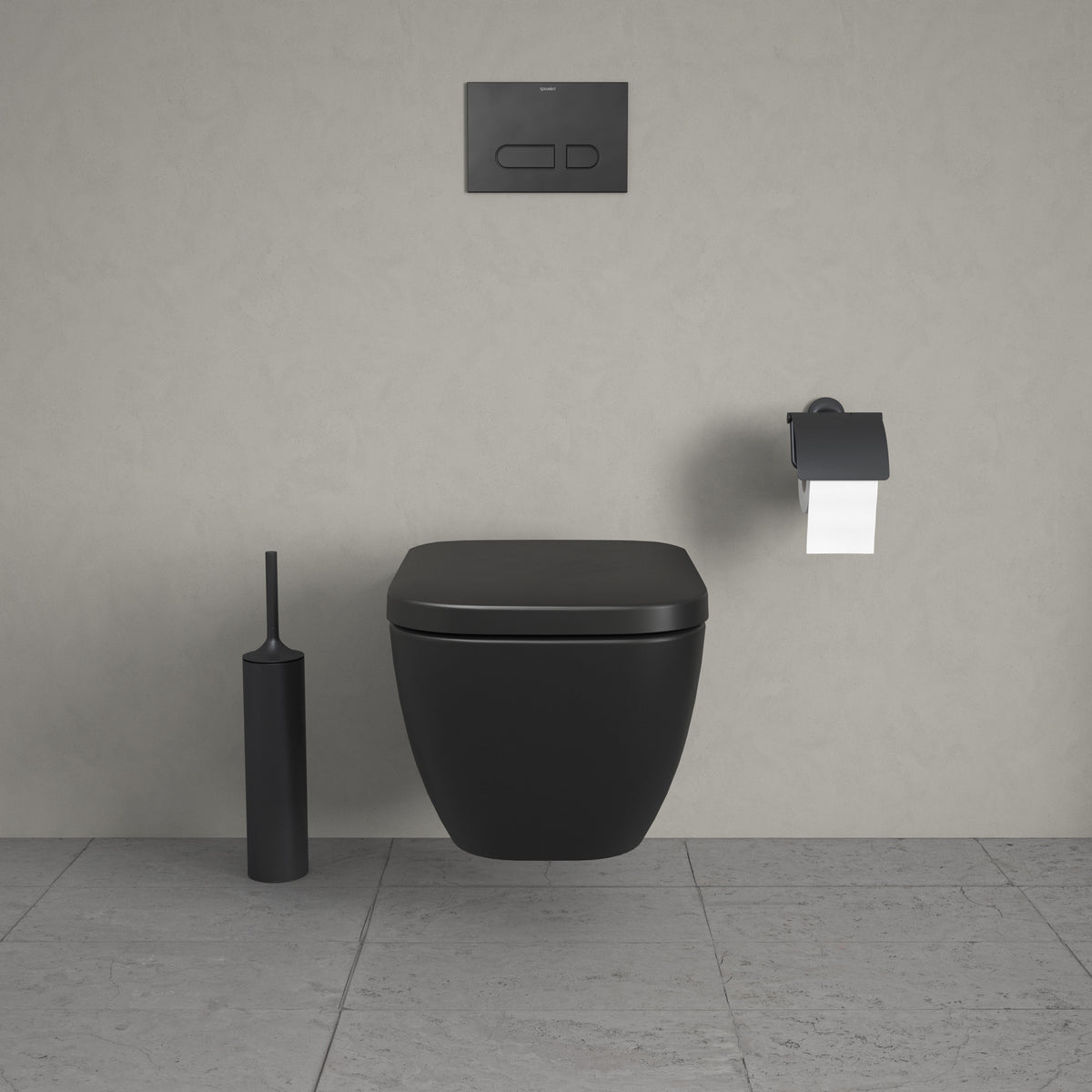 Duravit Happy D.2 vægtoilet med åben skylle-rand, antracit