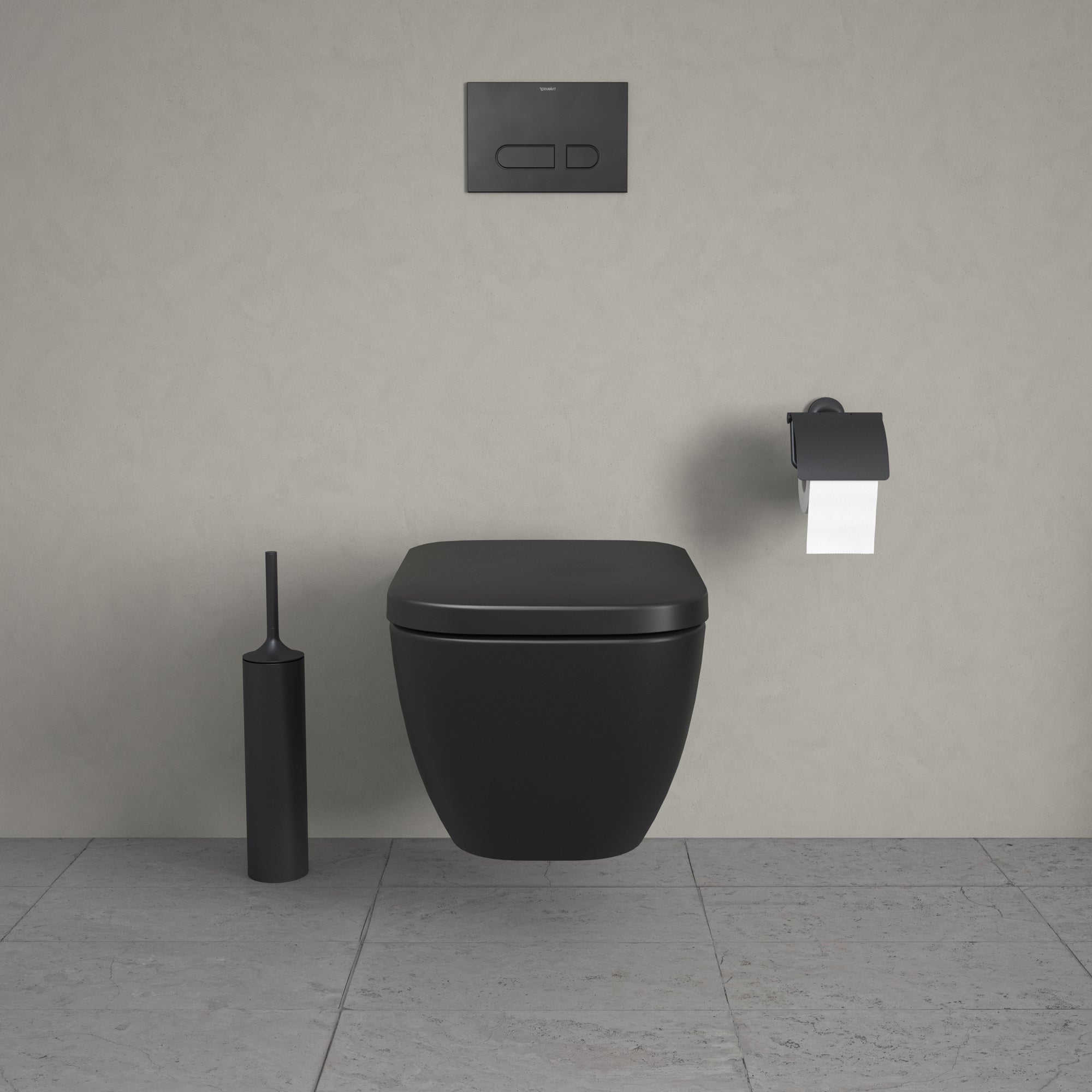 Happy D.2 vægtoilet med åben skylle-rand, antracit, WonderGliss