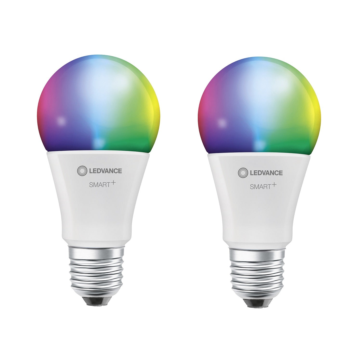 LEDVANCE SMART+ standard 9W RGBW 806 lumen, mat E27 WiFi 2-pak