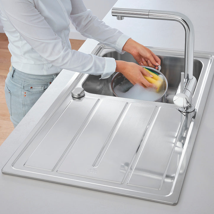 GROHE K500 Køkkenvask, rustfrit stål, nedfæld/planlim, 860x500mm