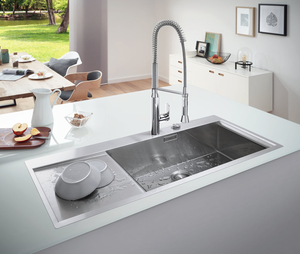 GROHE K1000, Rustfri stålvask, nedfældet/planlimet, 1160x520mm