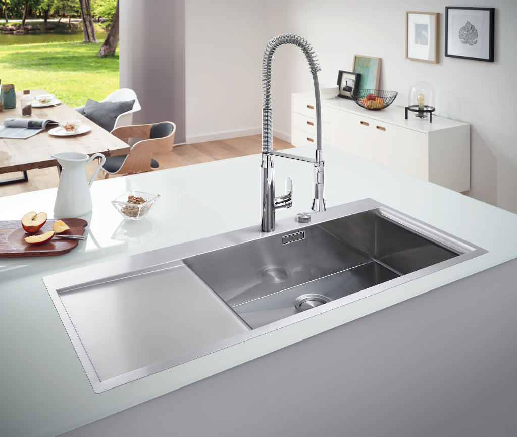 GROHE K1000, Rustfri stålvask, nedfældet/planlimet, 1160x520mm