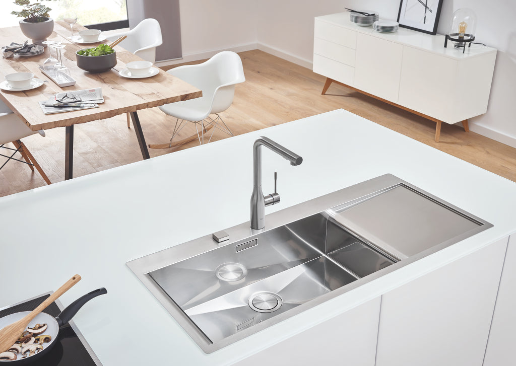 GROHE K1000, Rustfri stålvask, nedfældet/planlimet, 1160x520mm