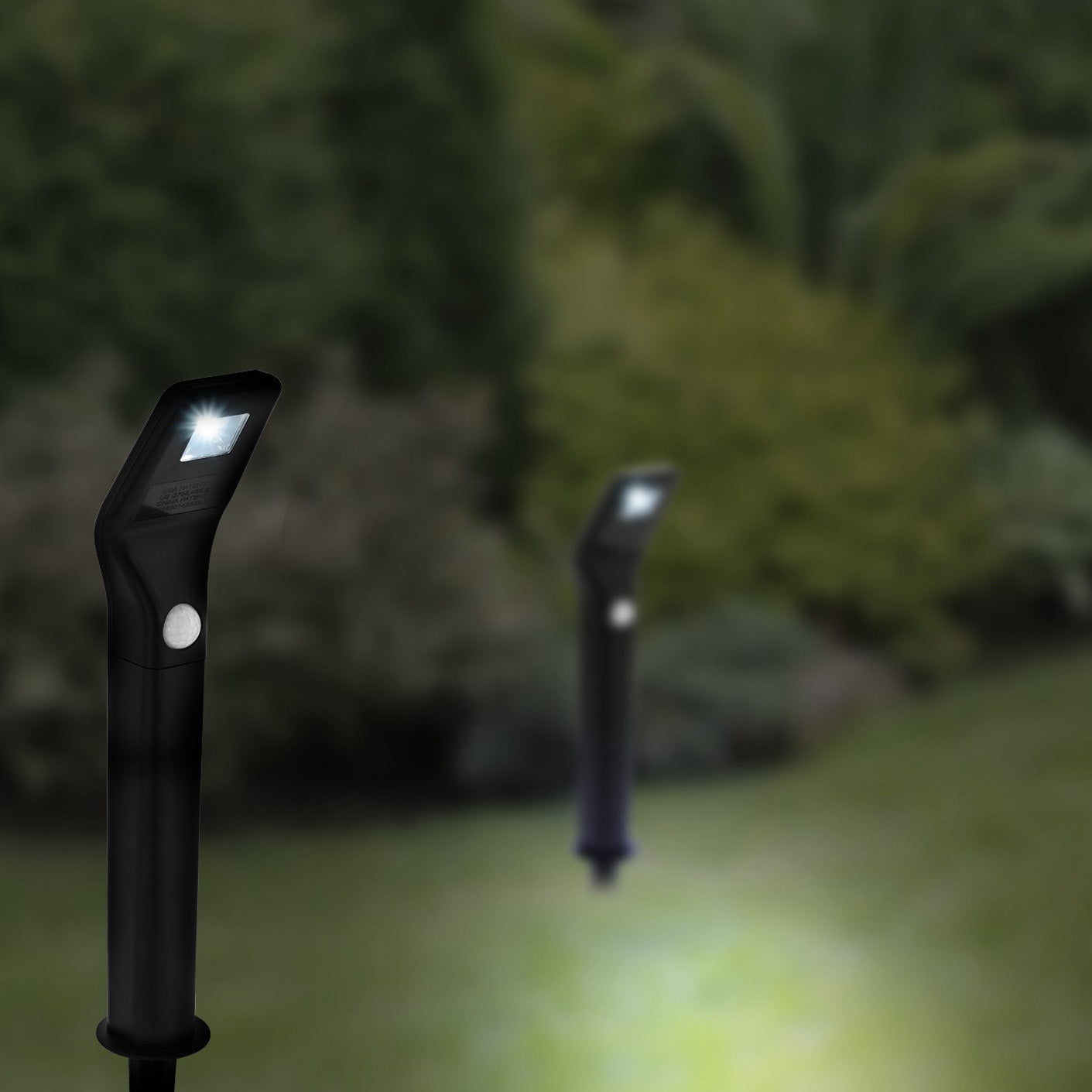 Eglo solcelle spyd med sensor, sæt med 2 stk, H350 mm, sort