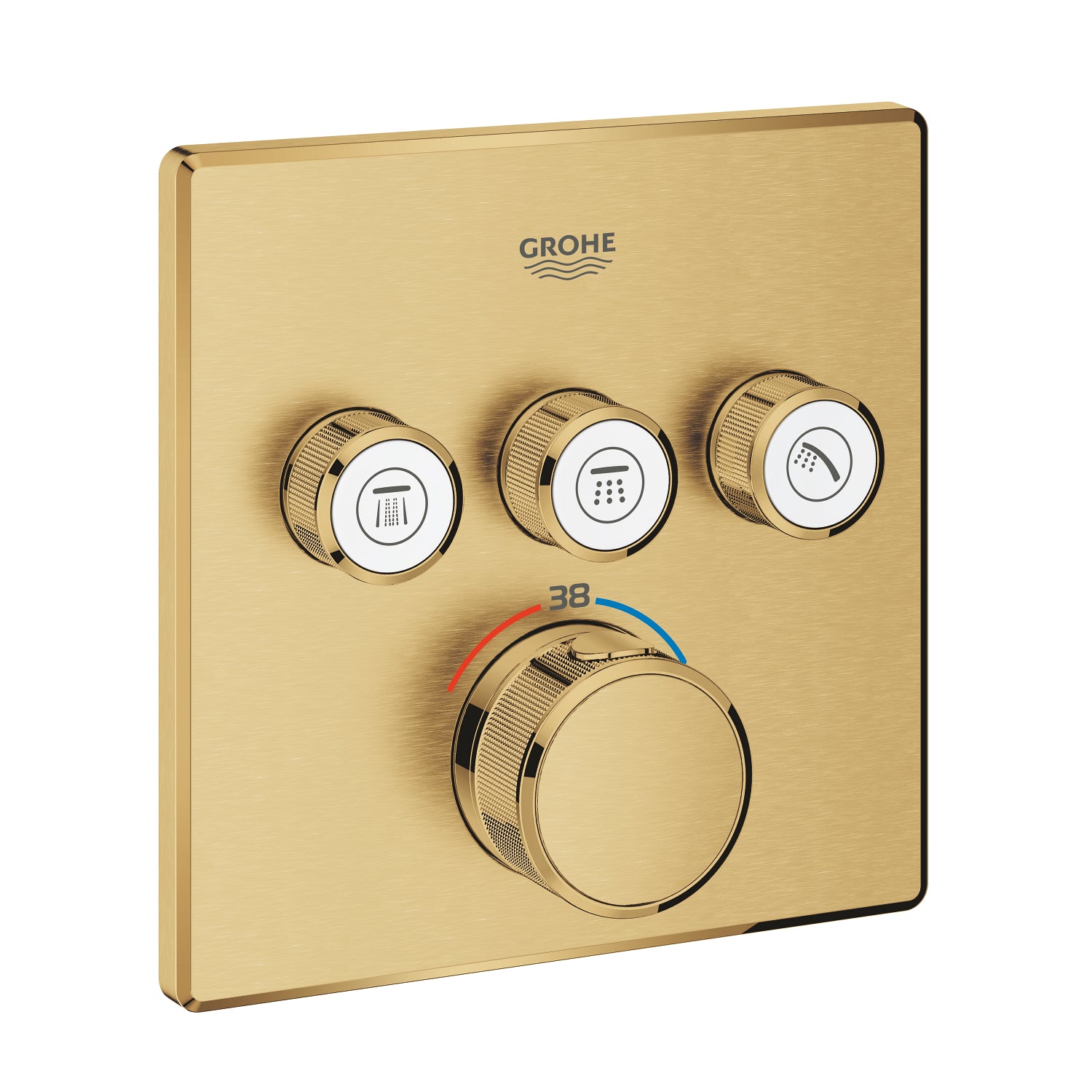 GROHE termostatbatteri 158x158mm udv dele/4kt 3vent messing børs