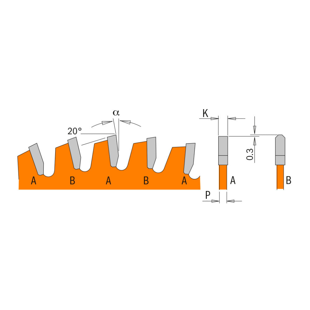 CMT rundsavklinge Ø165/20 mm, 56 td., til laminat og alu
