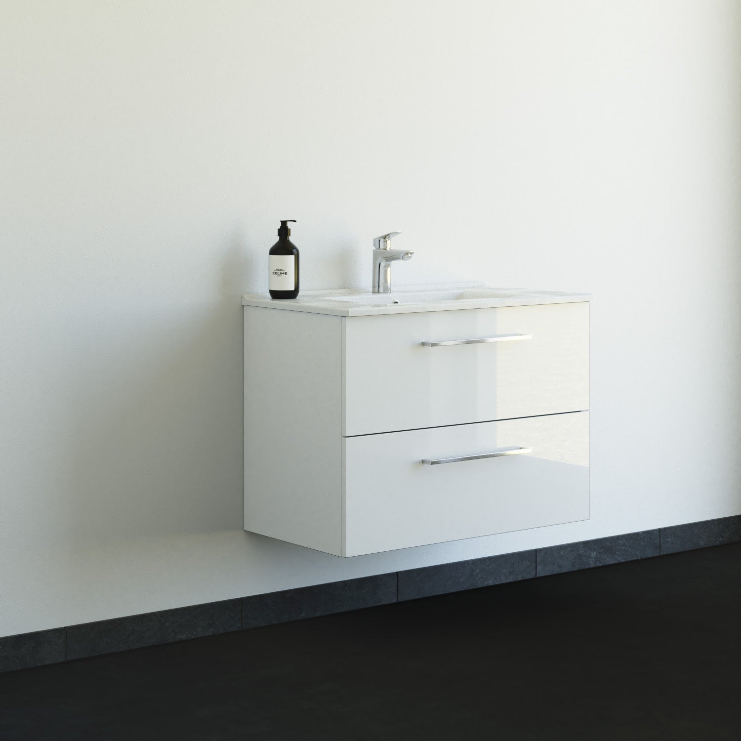 Dansani 81 cm møbelpk. Mido 2sk. vask AMBER, hvid hgl