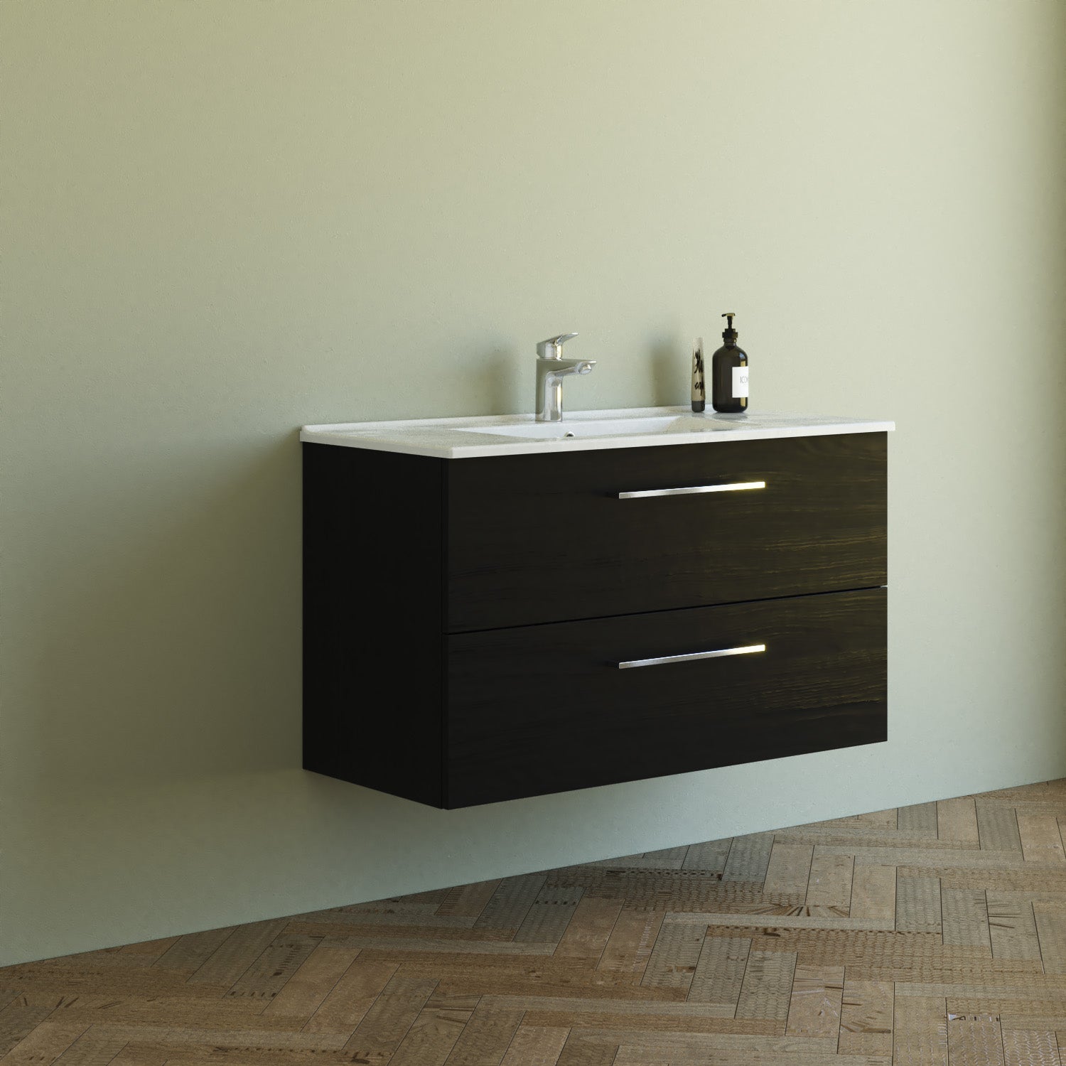 Dansani 101 cm møbelpk. Mido 2sk. vask AMBER, sort