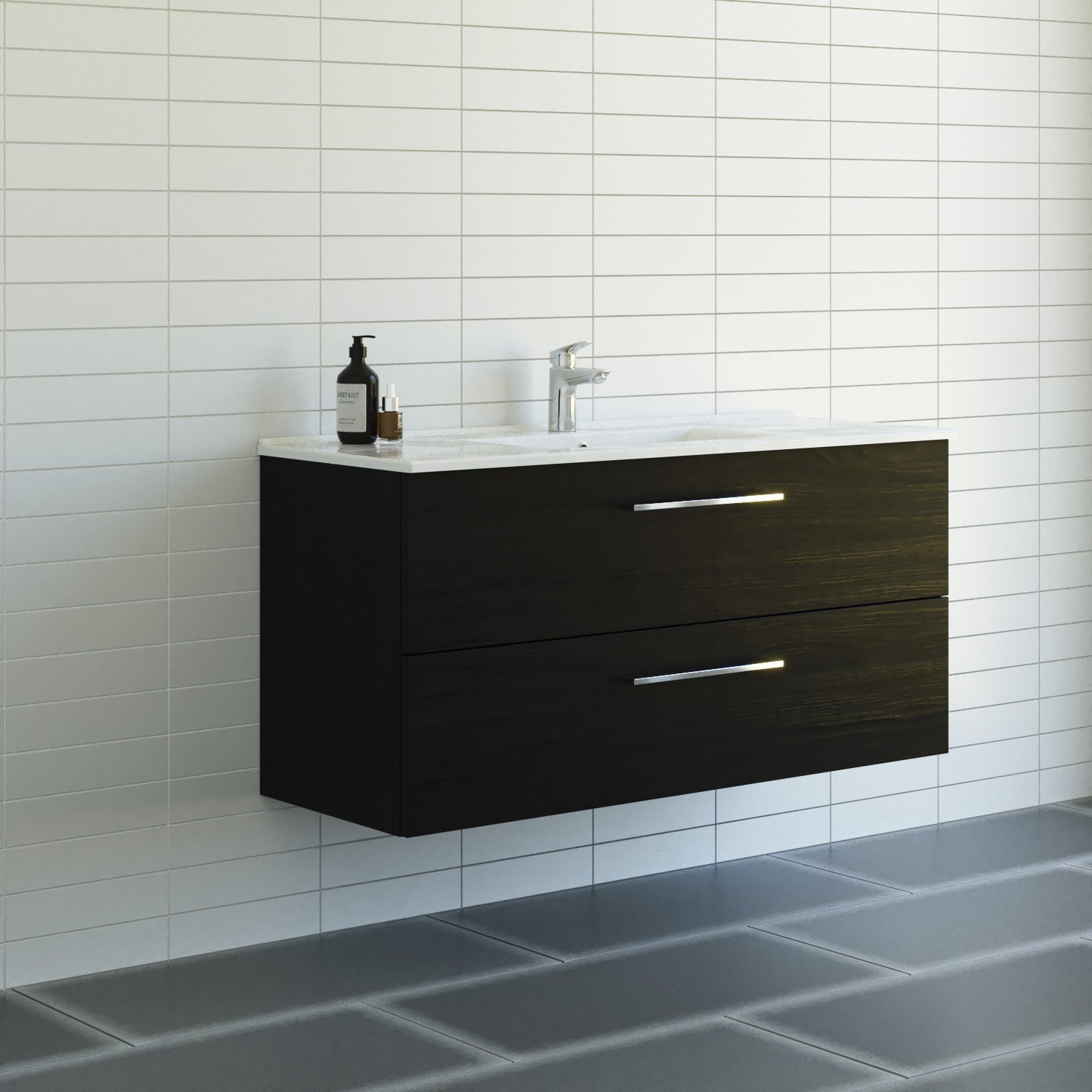 Dansani 121 cm møbelpk. Mido 2sk. vask AMBER, sort
