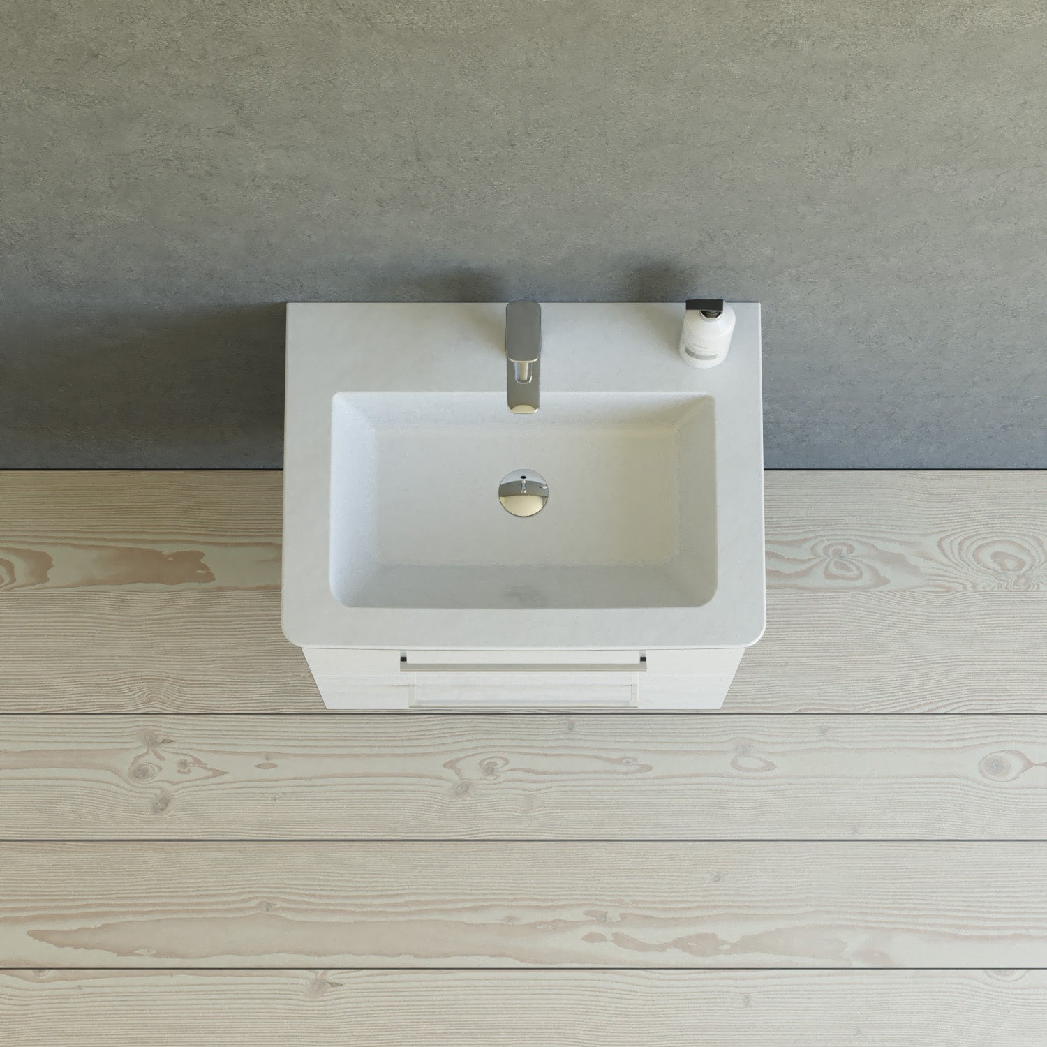 Dansani 62,7 cm møbelpk. Mido 2sk. vask LARGHETTO, hvid hgl