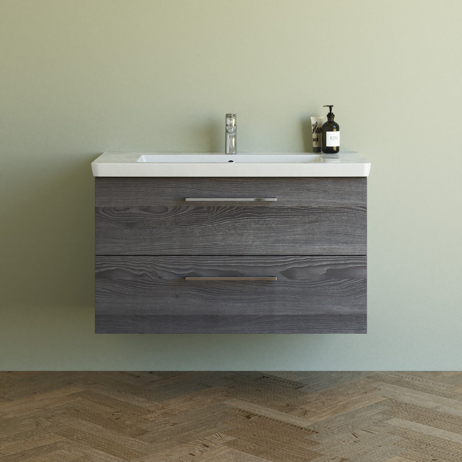 Dansani 102,7 cm møbelpk. Mido 2sk. vask LARGHETTO, pinegrey