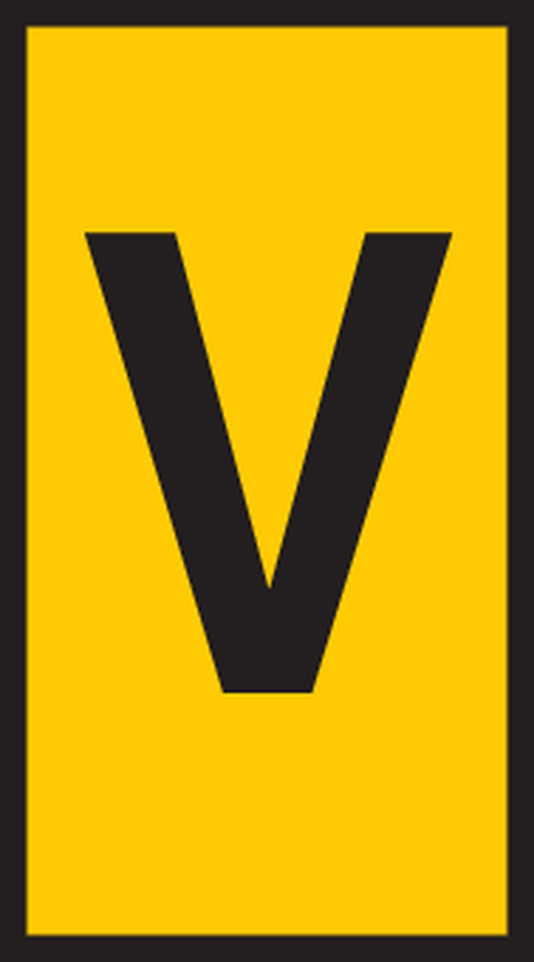 Ledningsmærke (V) gul WIC1 til 0,5-1,5 mm² ledning (200 stk)