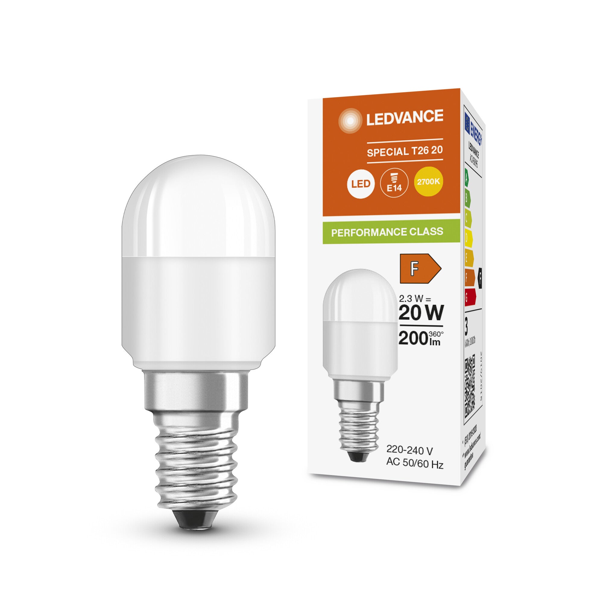 LED T26 2,3W/827 (20W) MAT E14