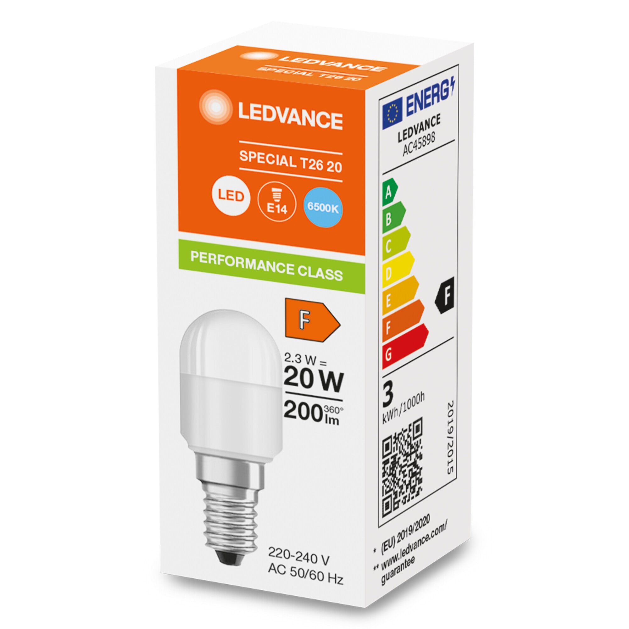 LED T26 2,3W/865 (20W) MAT E14