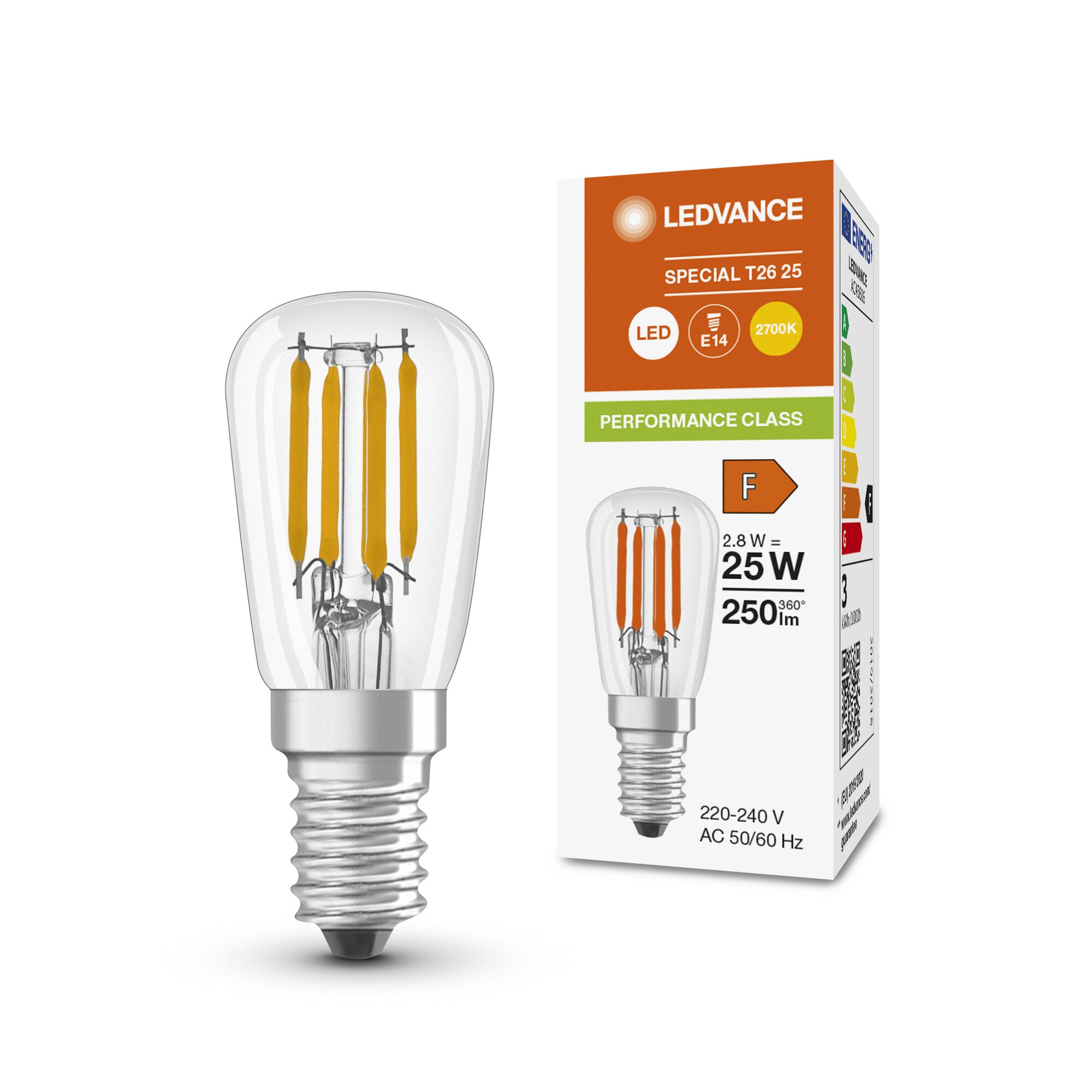 LED T26 2,8W/827 (25W) FIL E14