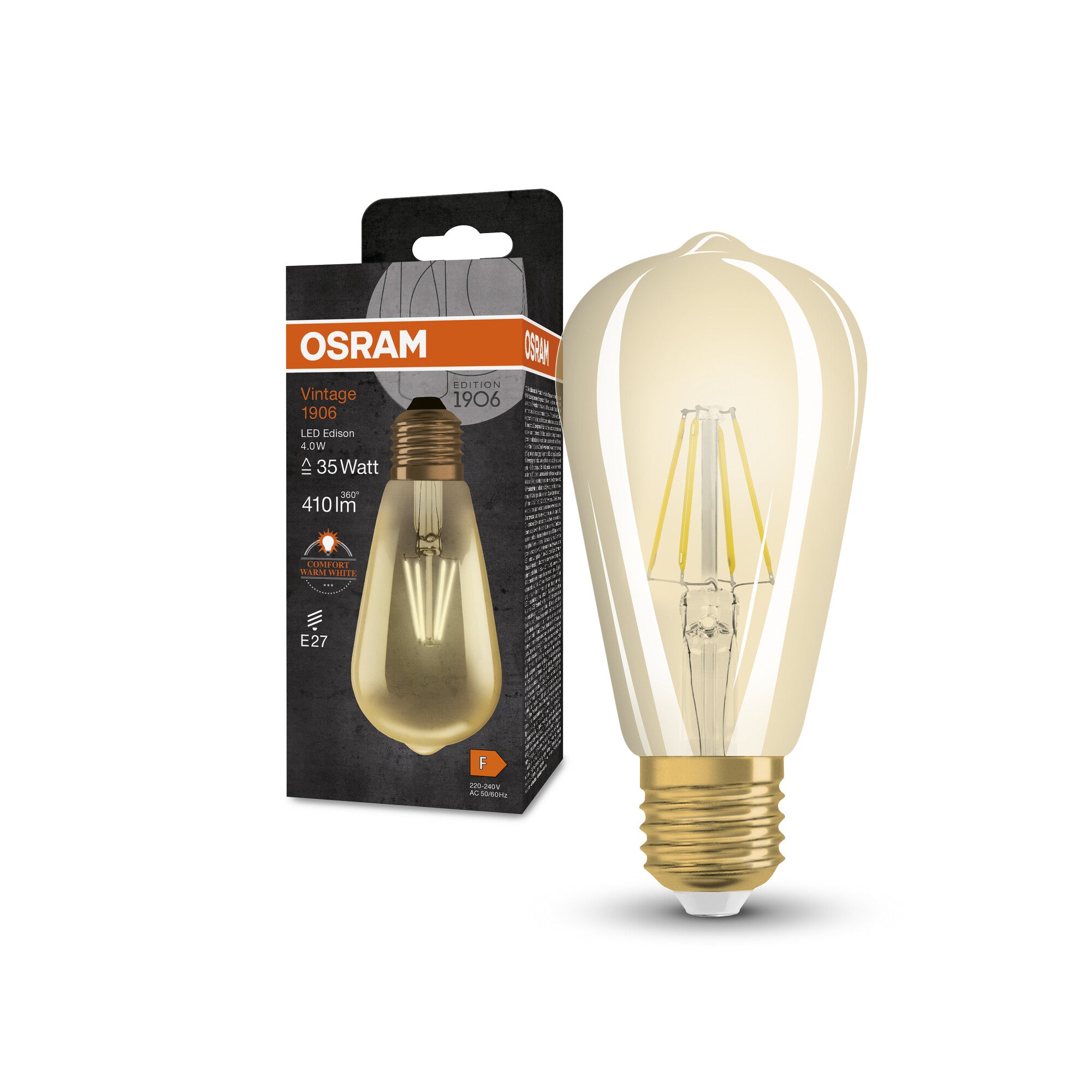 1906 EDISON 4W/825 (37W) GULD E27