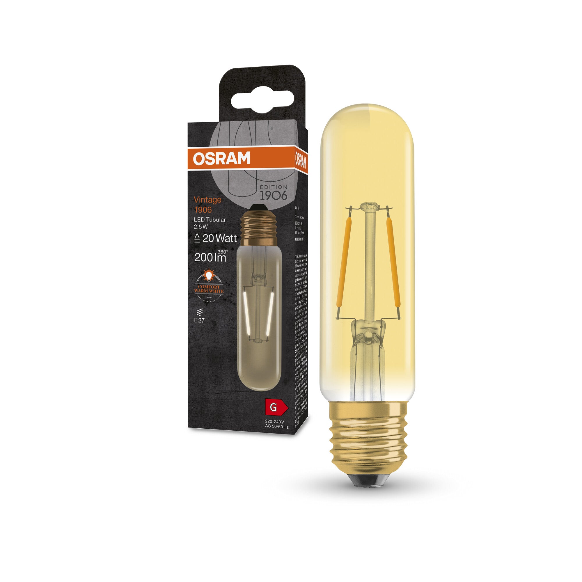 1906 TUBULAR 2,5W/820 (20W) GULD E27
