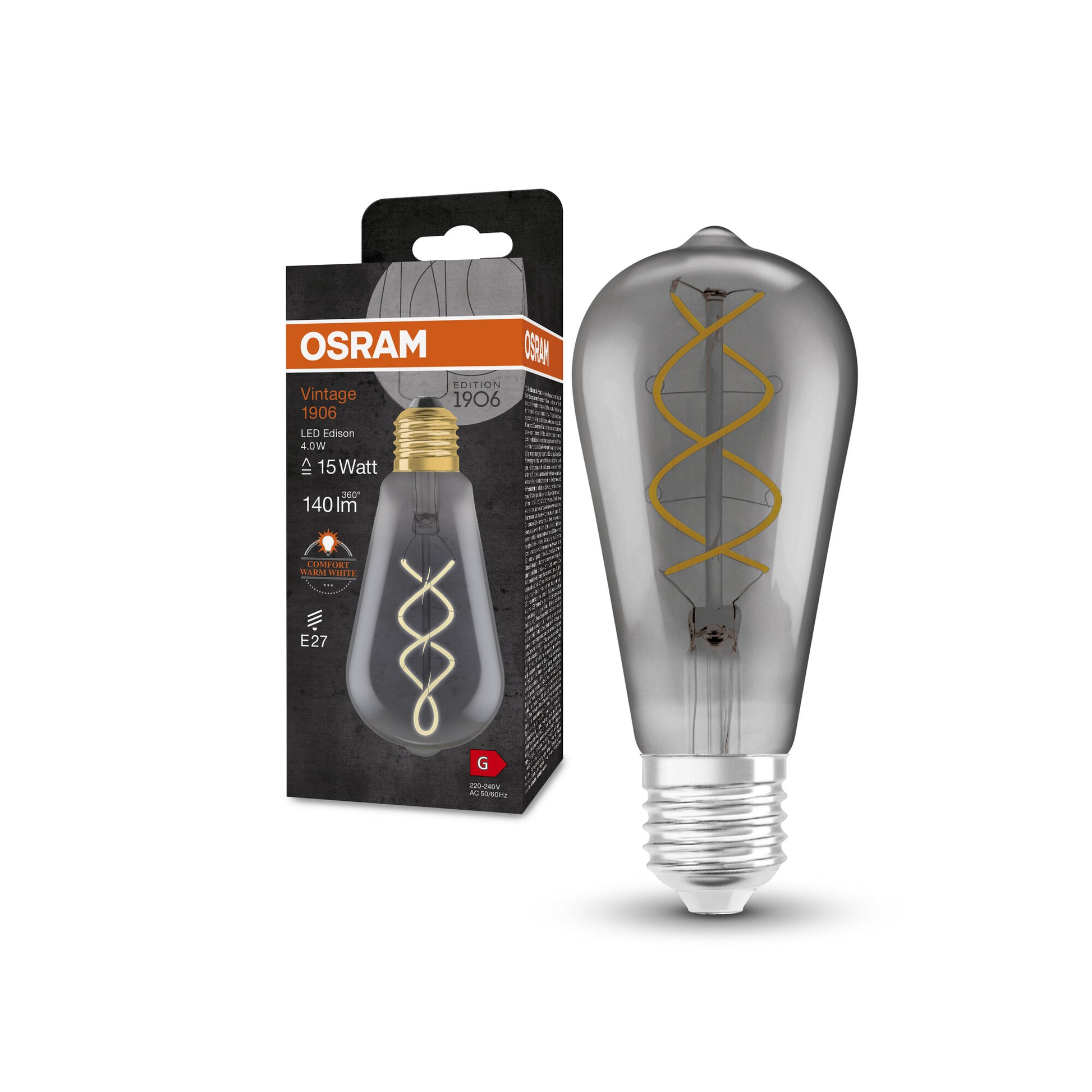 1906 EDISON 4W/818 (16W) RØG E27