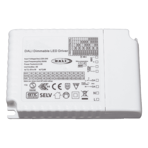 Multi-current driver DALI2, 1-10V, PushD fra 300-900mA 30W
