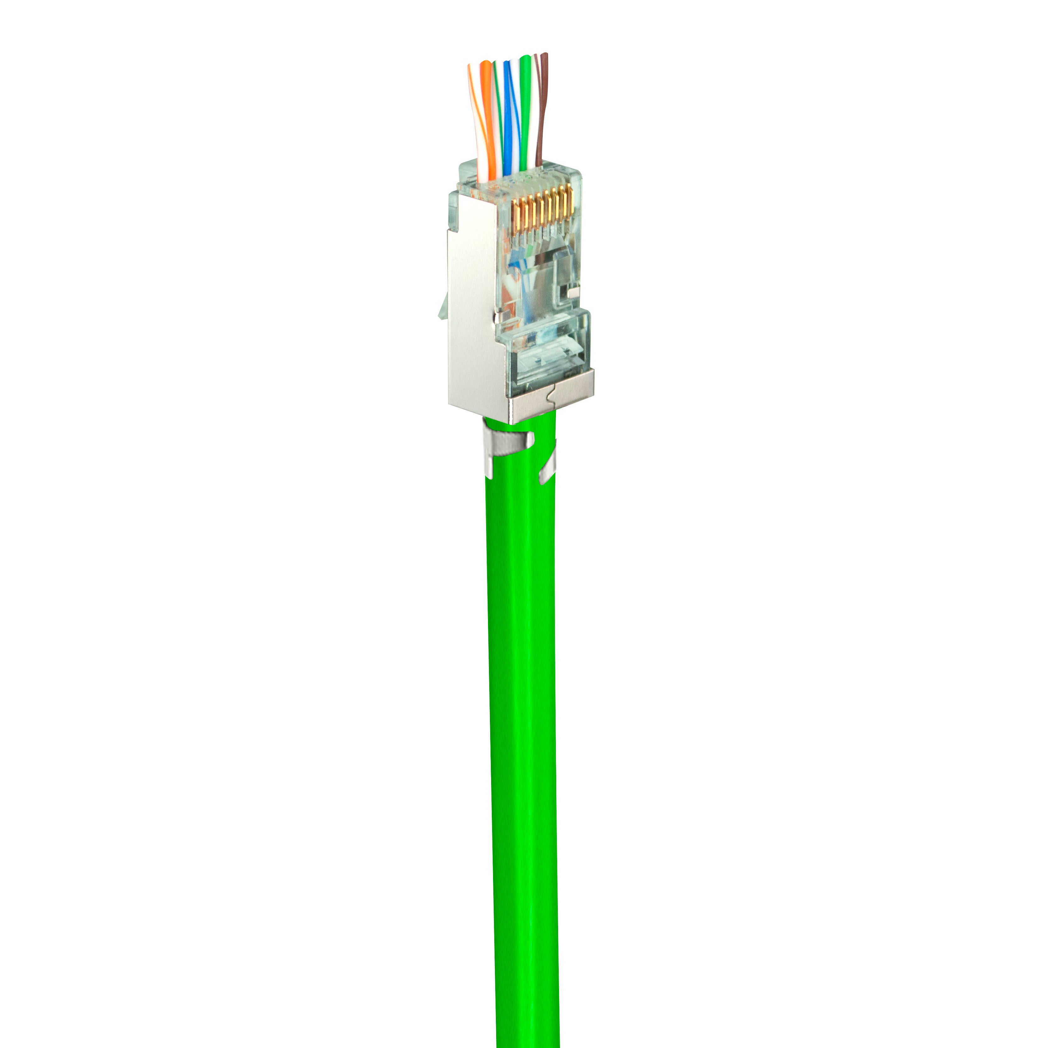 Simply45 RJ45 Pass-Through stik CAT6 STP CAP45 skærmet, 50 STK
