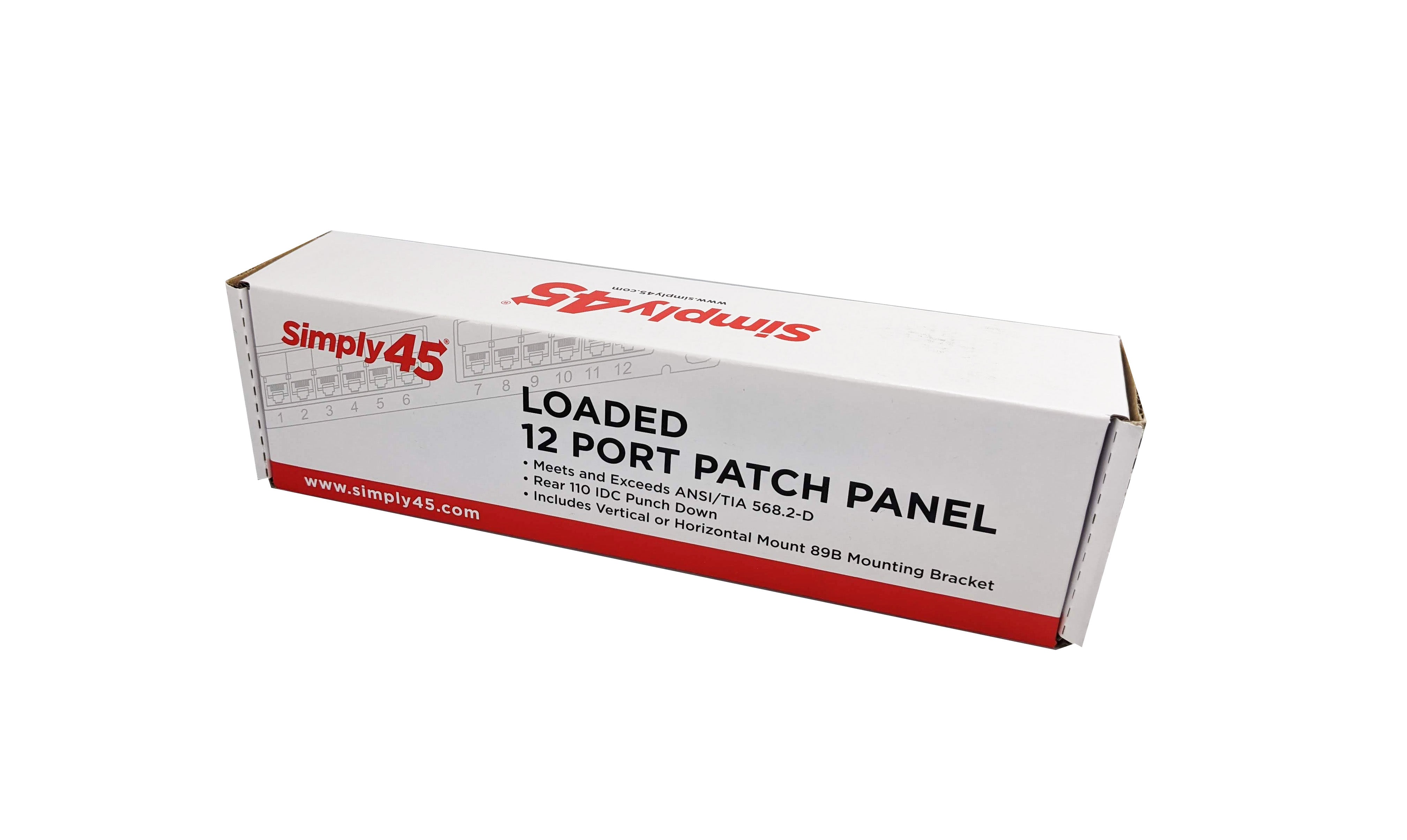 Simply45 Patchpanel til væg 12 port CAT6 UTP loaded