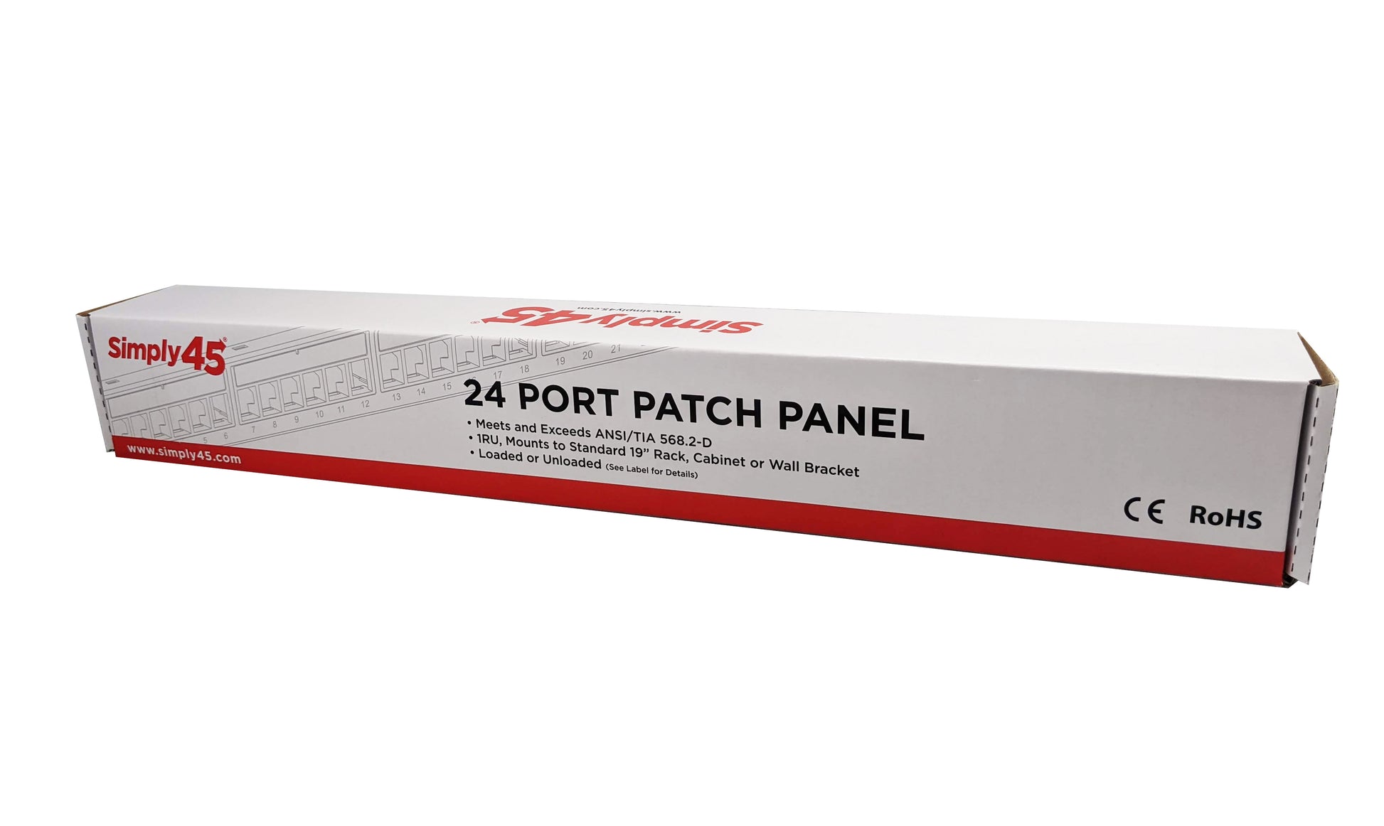 Simply45 Patchpanel Rack 24 Port STP Skærmet Unloaded 1U