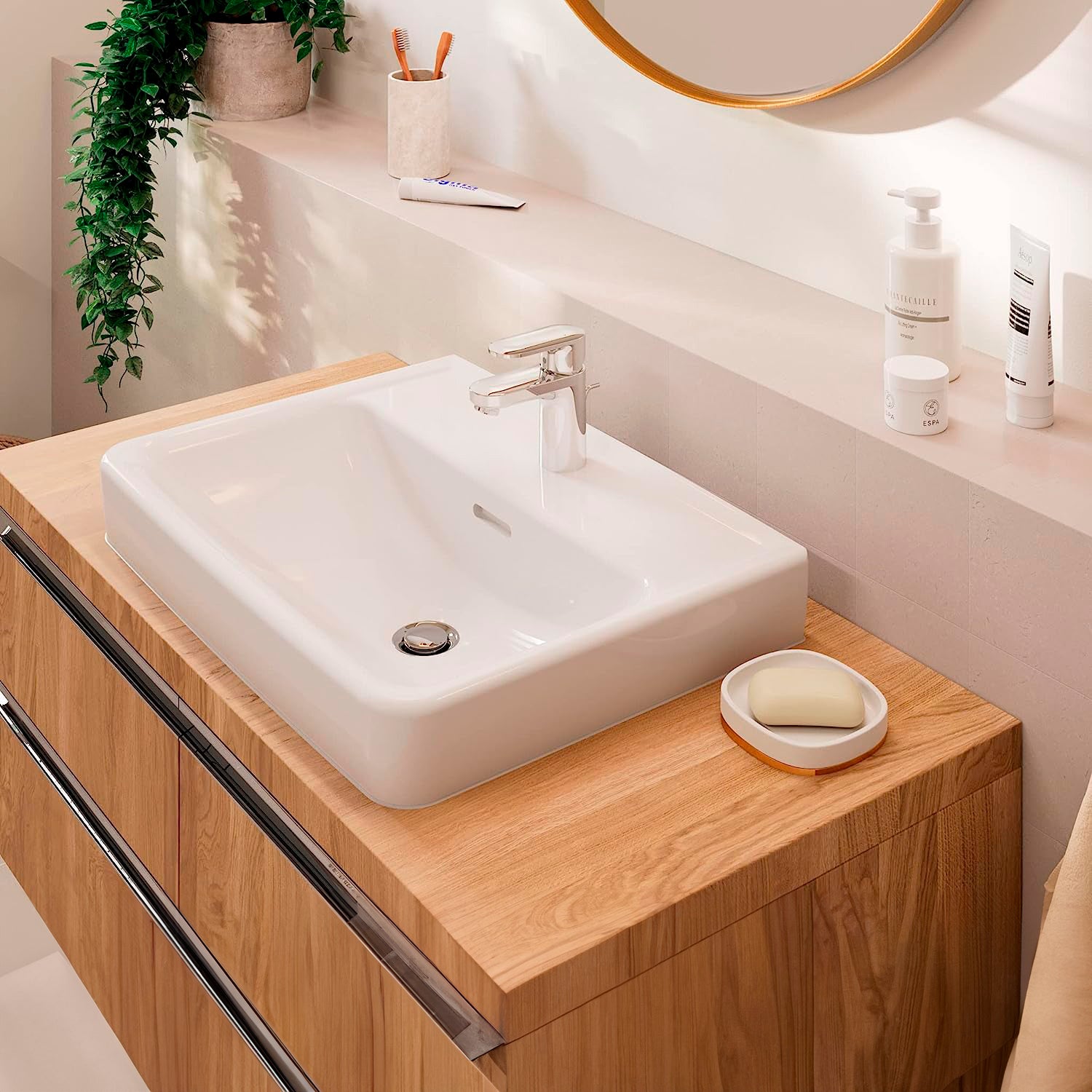 Hansgrohe Vernis Blend 70 håndvaskarmatur. Med løft-op bundventil, krom (6stk)